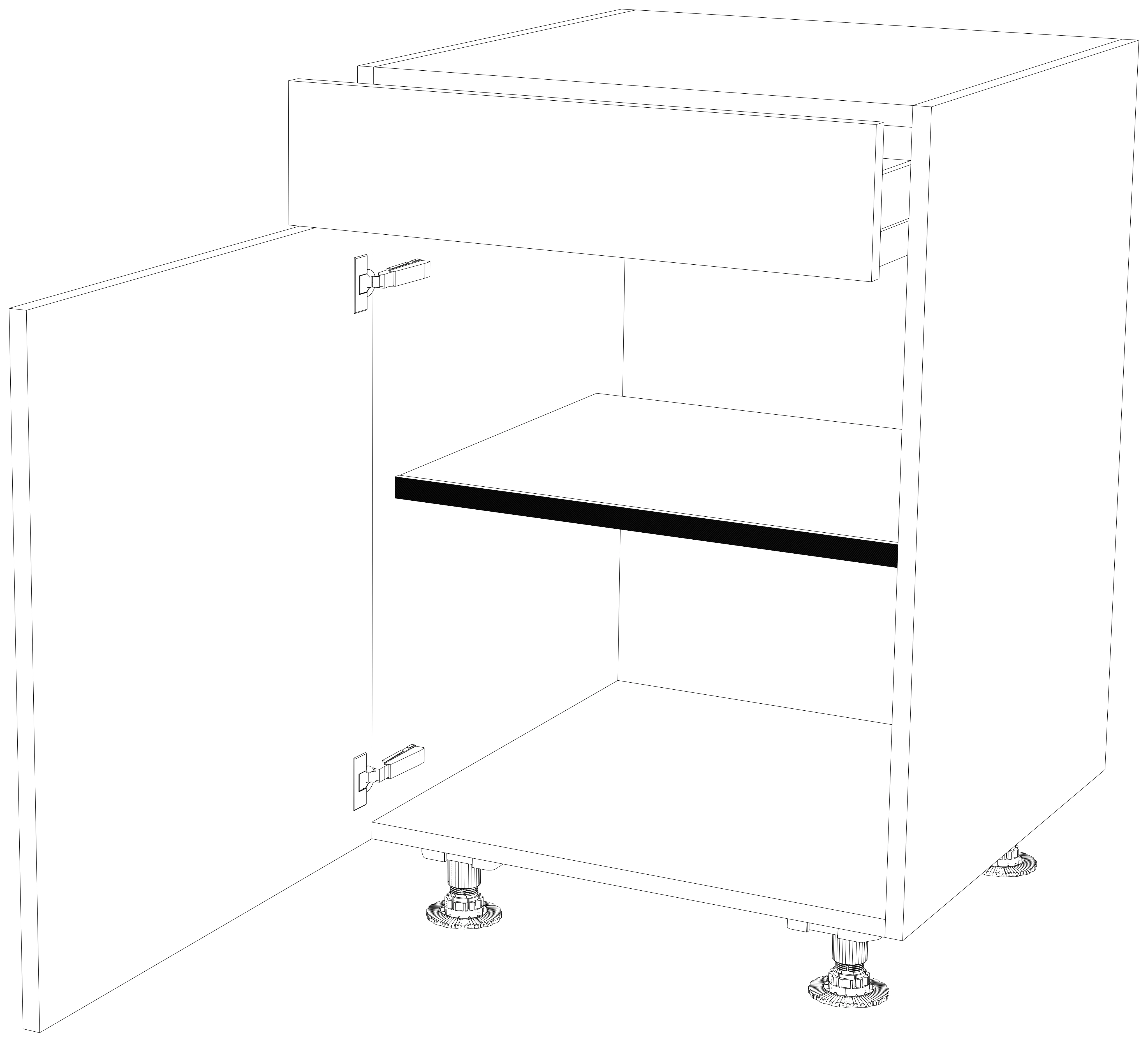 Dibujo técnico — Mueble Bajo 80 1 Cajon 1 Puerta P70