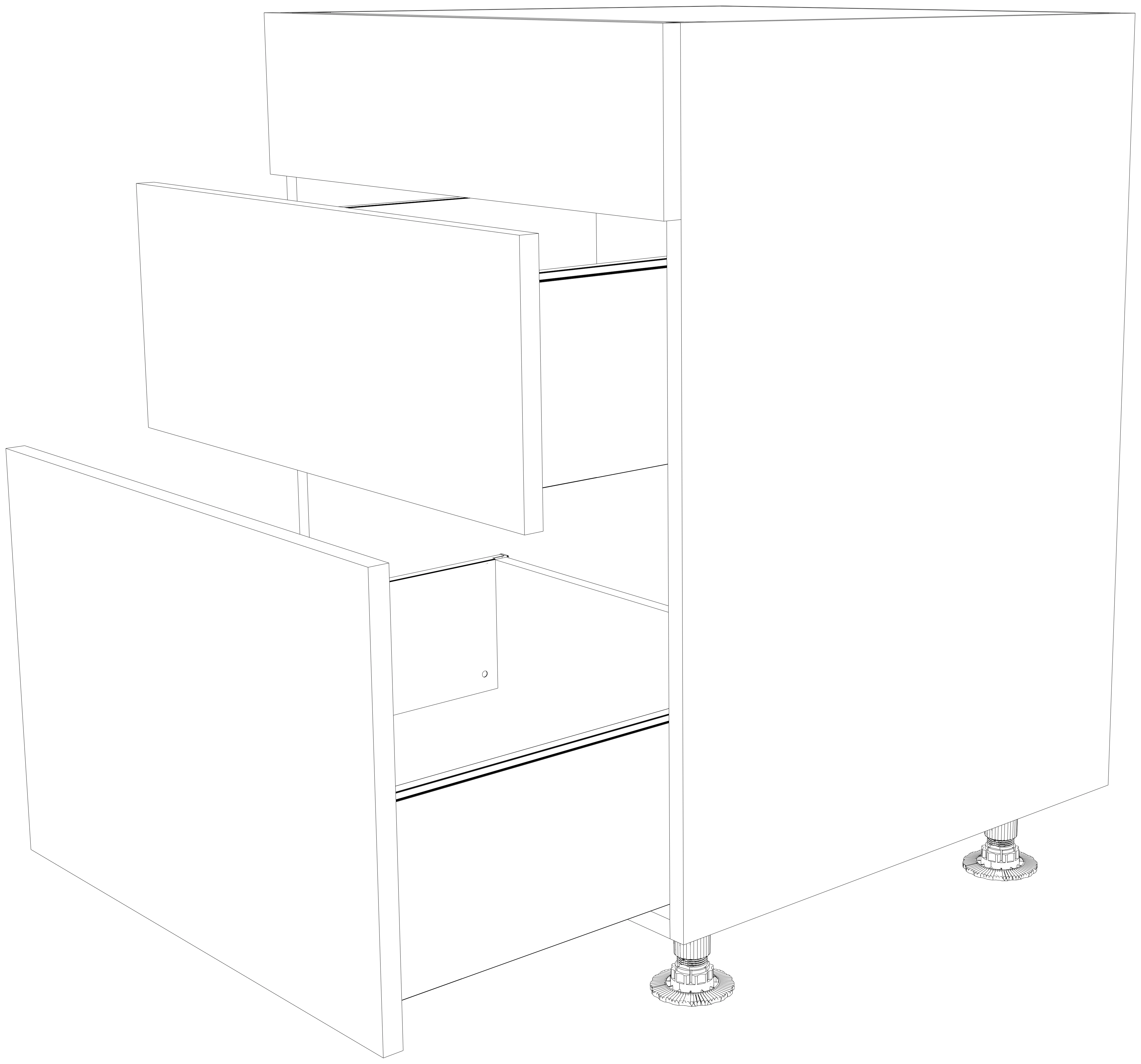 Dibujo técnico — Mueble Bajo 84 1 Cajon 2 Caceroleros P70