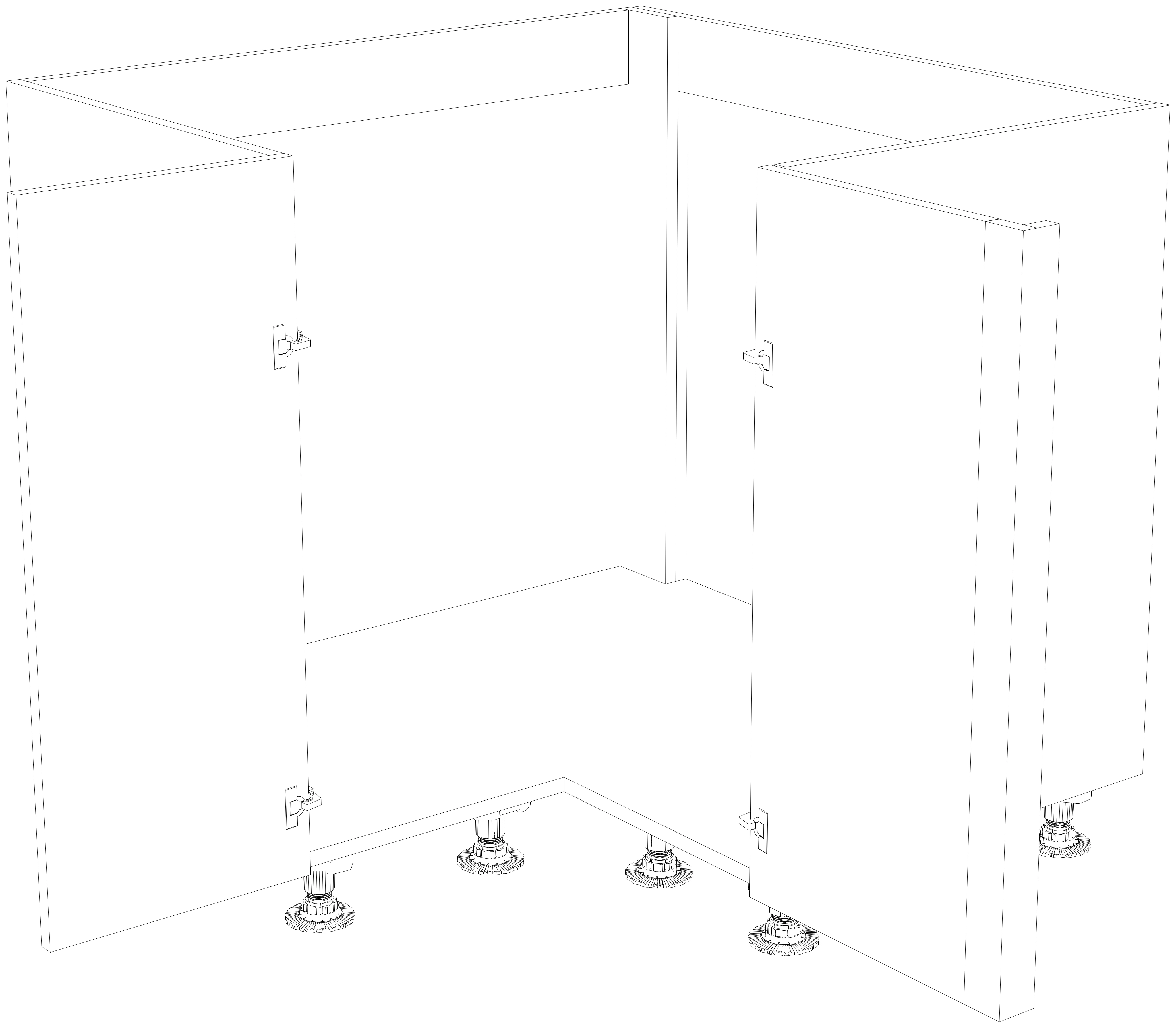 Dibujo técnico — Mueble Bajo 80 Fregadero Rincon Escuadra Con Regleta P70