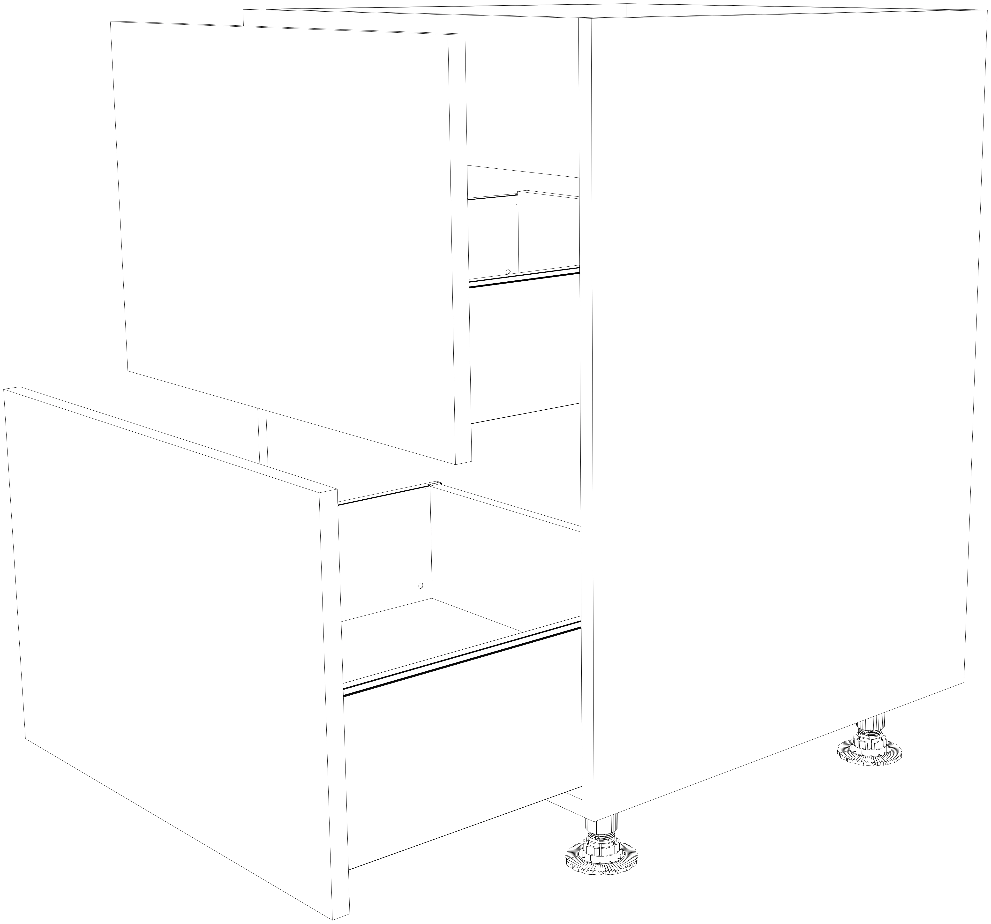 Dibujo técnico — Mueble Bajo 80 Placa Extractor 2 Caceroleros