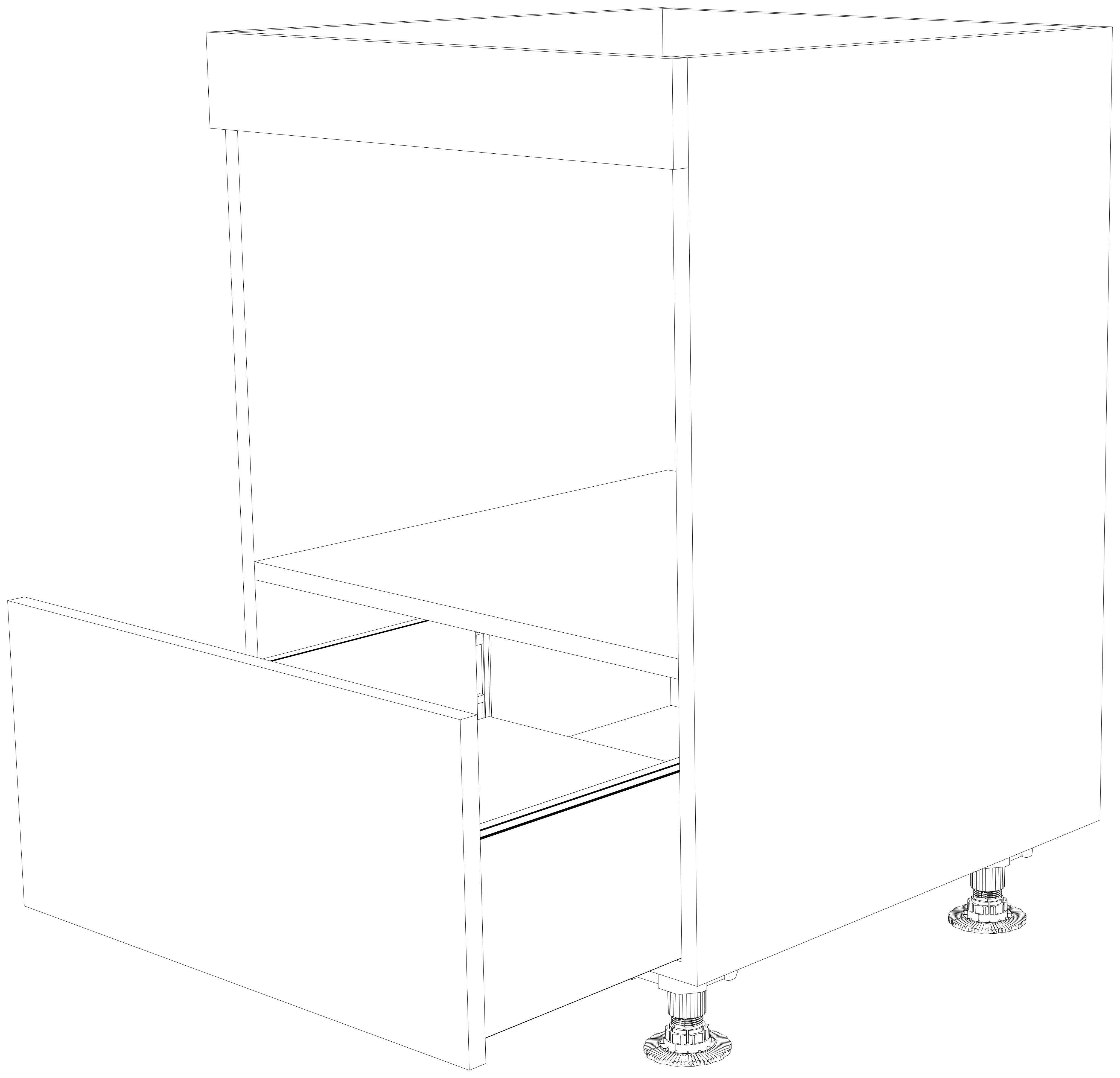 Dibujo técnico — Mueble Bajo 80 Placa Horno Compacto 1 Cacerolero