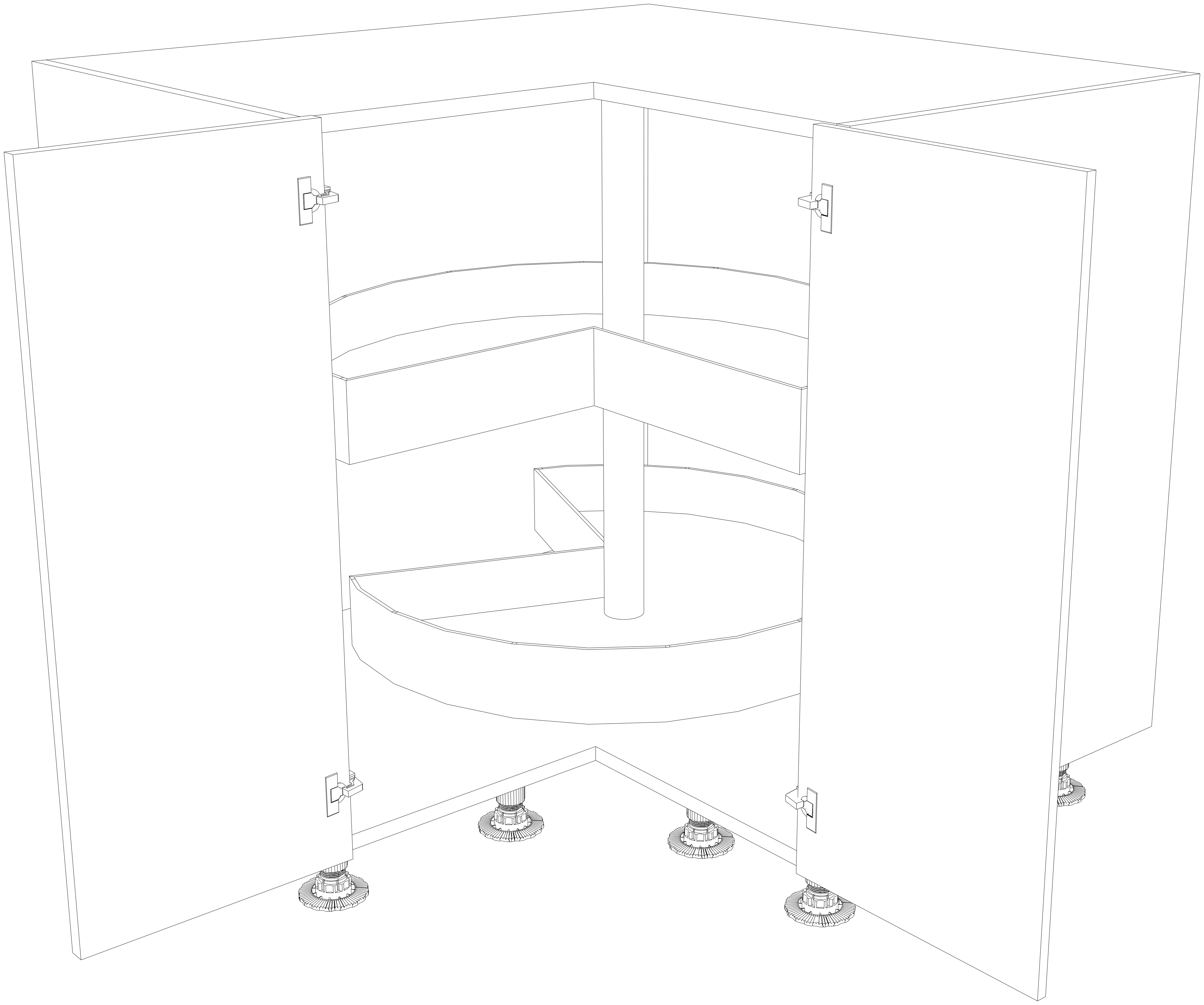 Dibujo técnico — Mueble Bajo 80 Rincon Escuadra Torno Giratorio Antideslizante P70