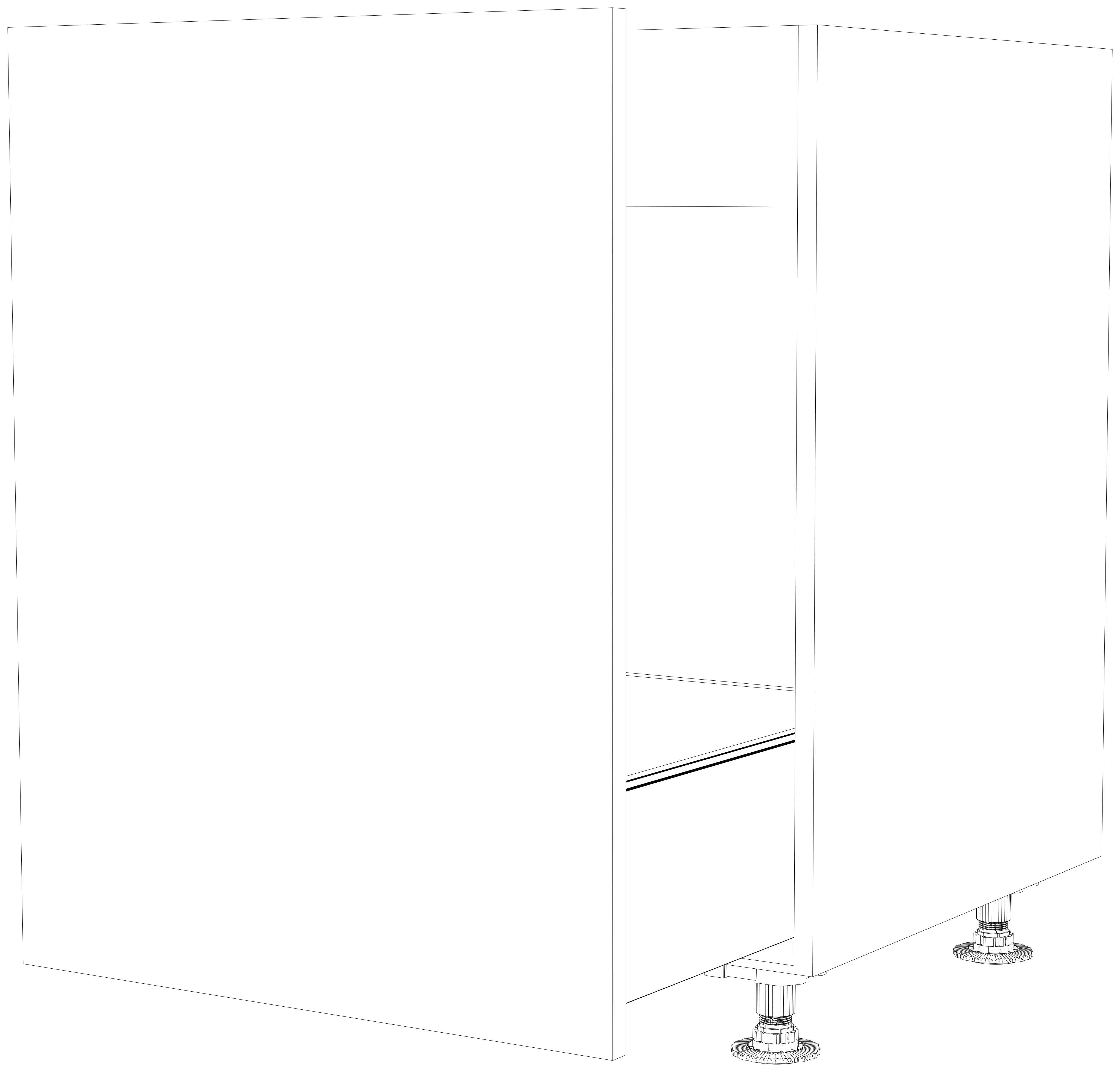 Dibujo técnico — Mueble Bajo 80 Fregadero 1 Puerta Cacerolero Extraible