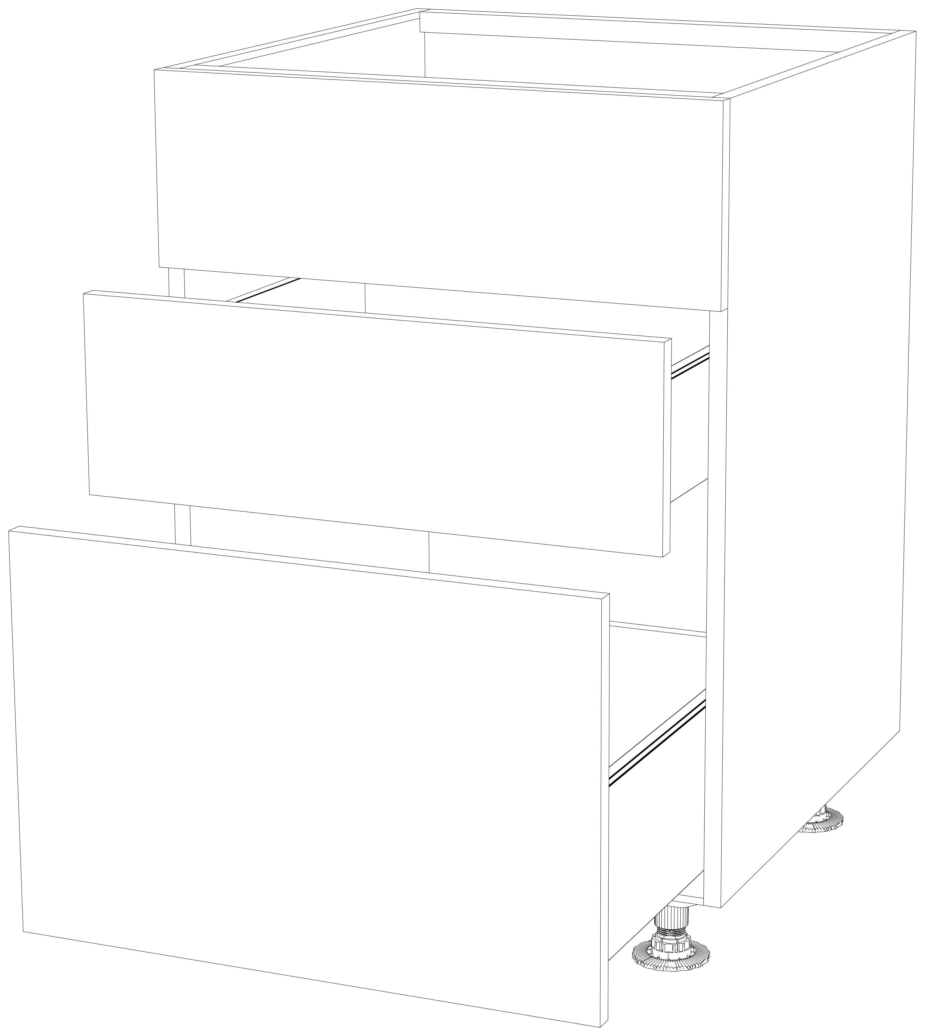 Dibujo técnico — Mueble Bajo 84 Fregadero 1 Frente Fijo 1 Cajon 1 Cacerolero P70