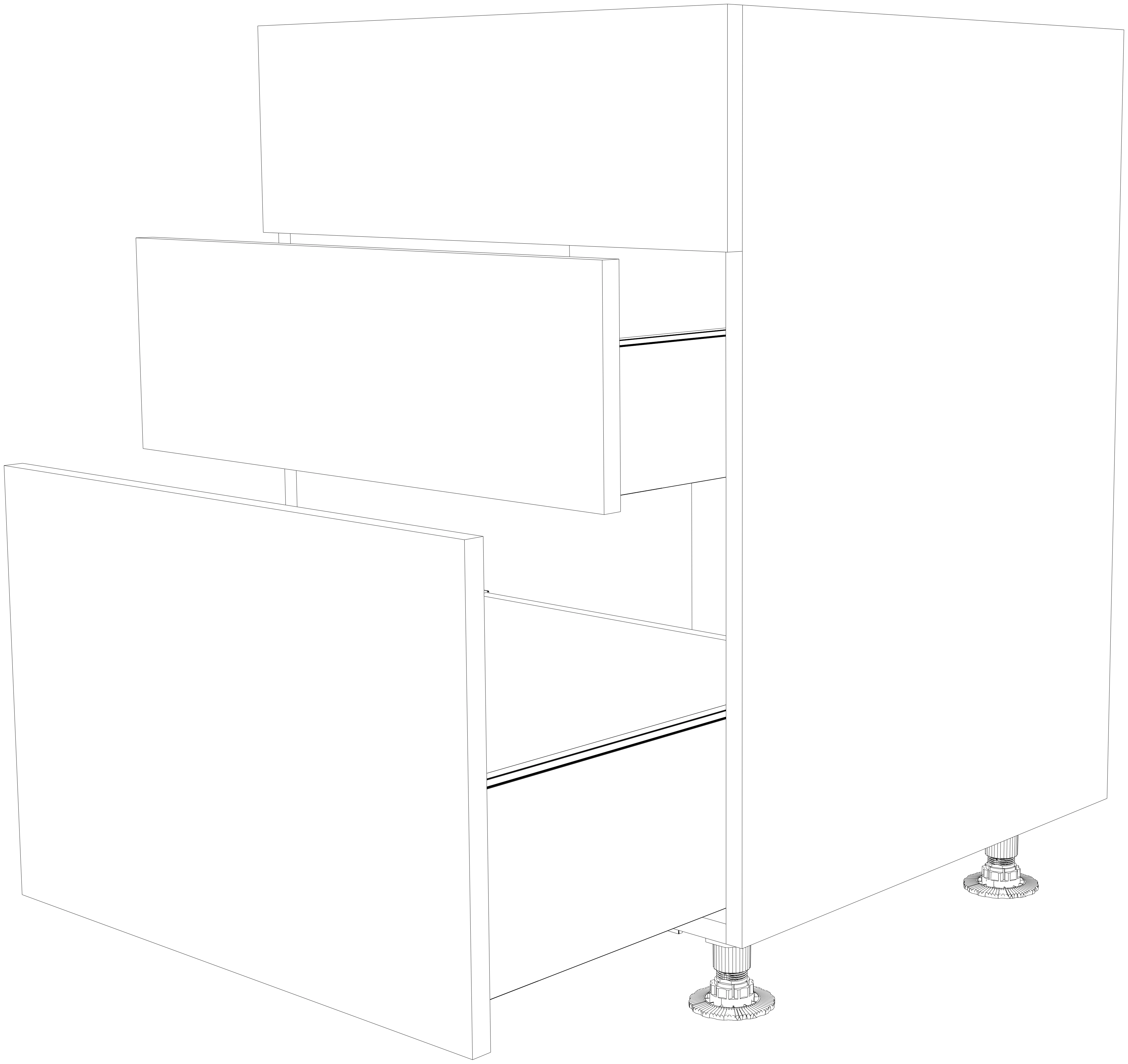 Dibujo técnico — Mueble Bajo 84 Placa Extractor 1 Frente Fijo 1 Cajon 1 Cacerolero