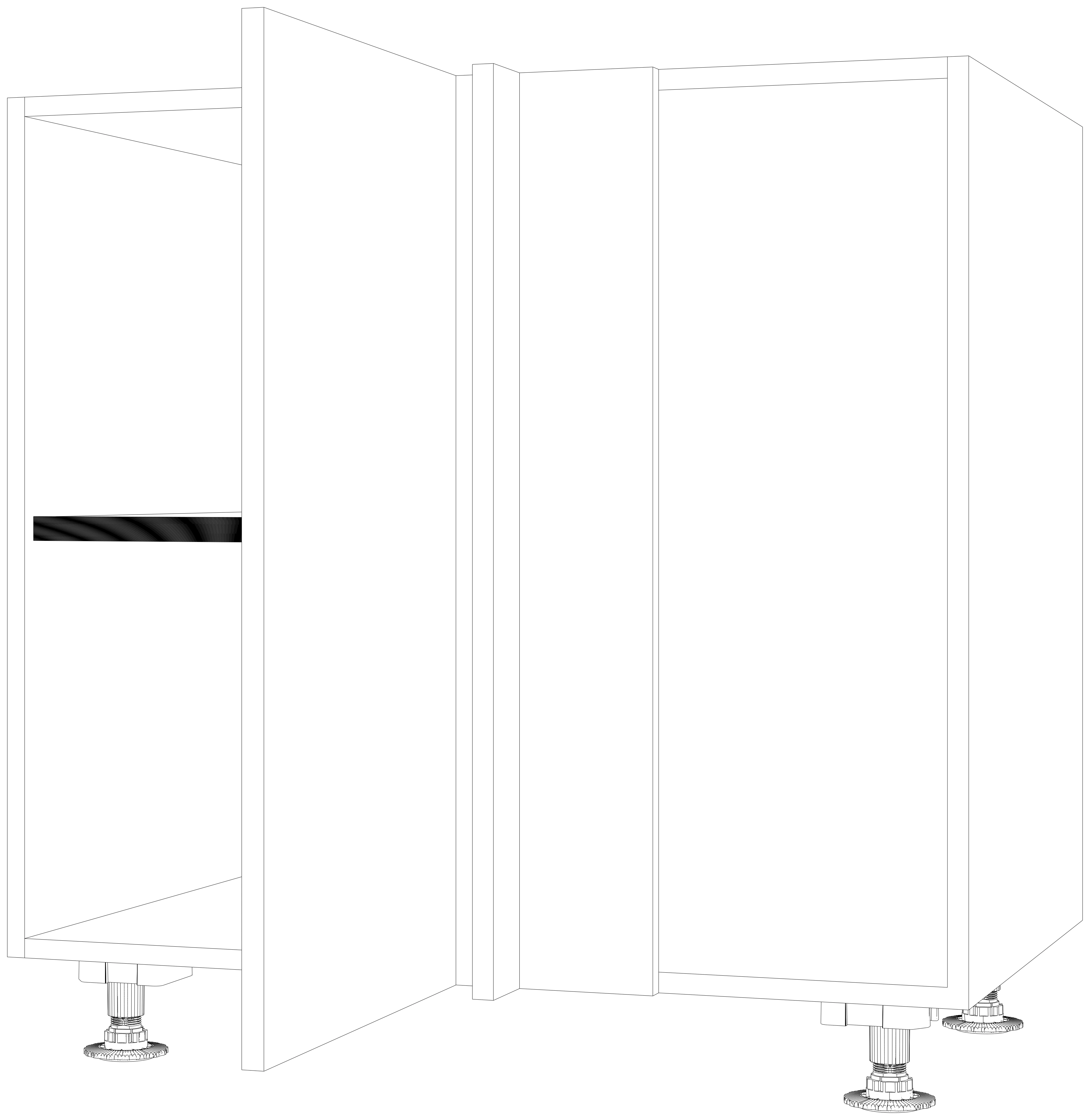 Dibujo técnico — Mueble Bajo 84 Rincon Ciego 1 Puerta