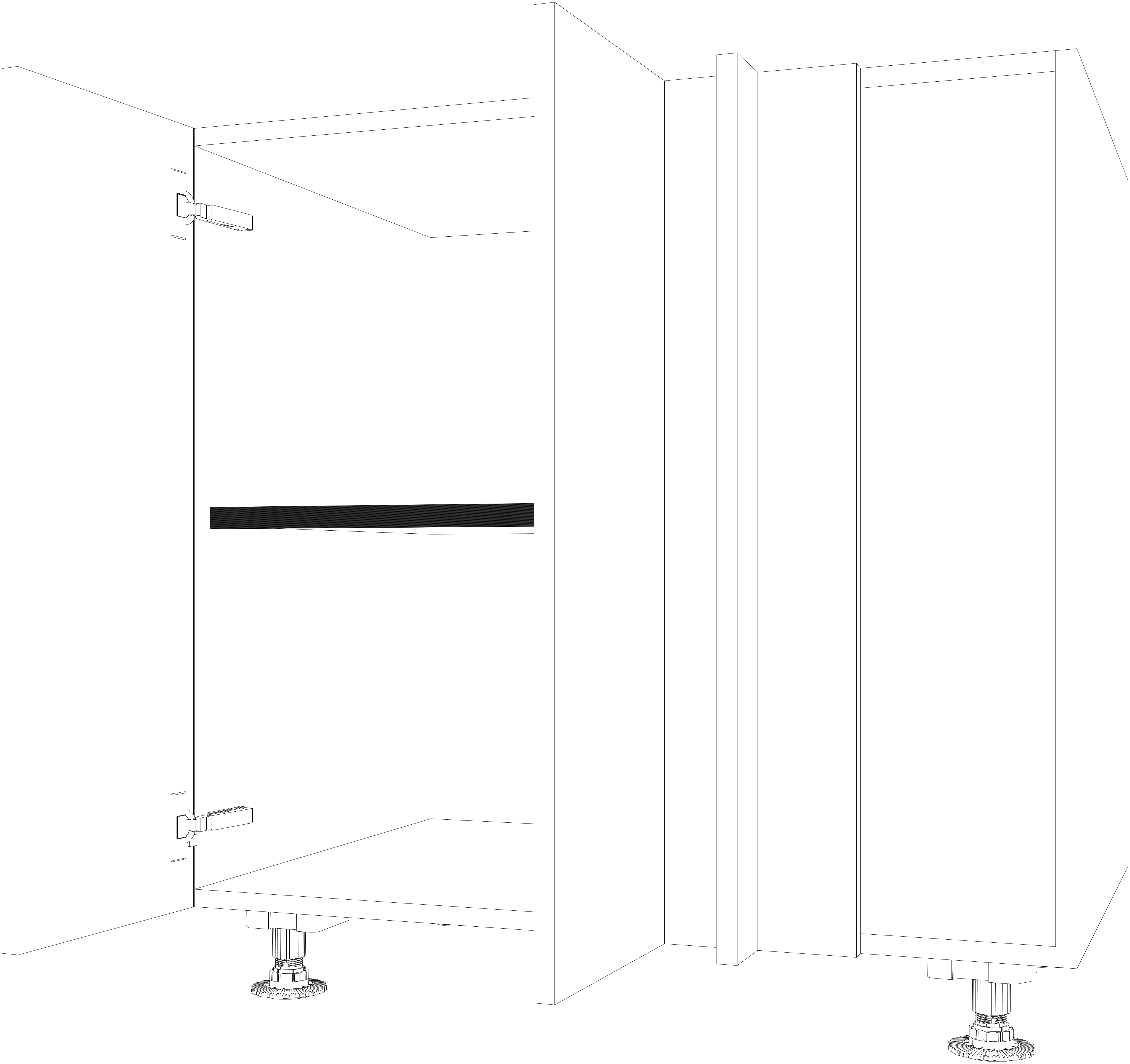 Dibujo técnico — Mueble Bajo 84 Rincon Ciego 2 Puertas P70