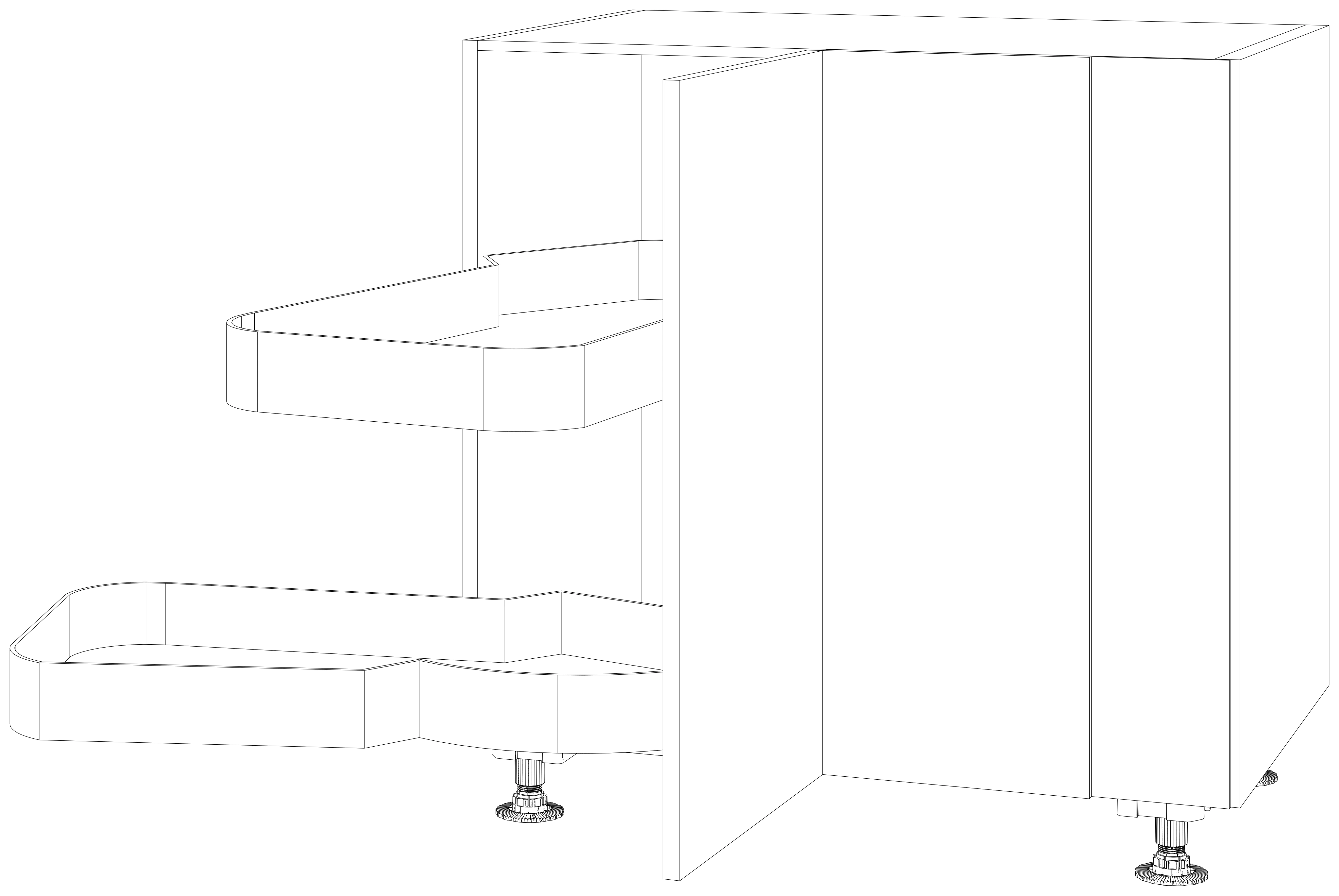 Dibujo técnico — Mueble Bajo 84 Rincon Ciego Sistema Lemans 1 Puerta