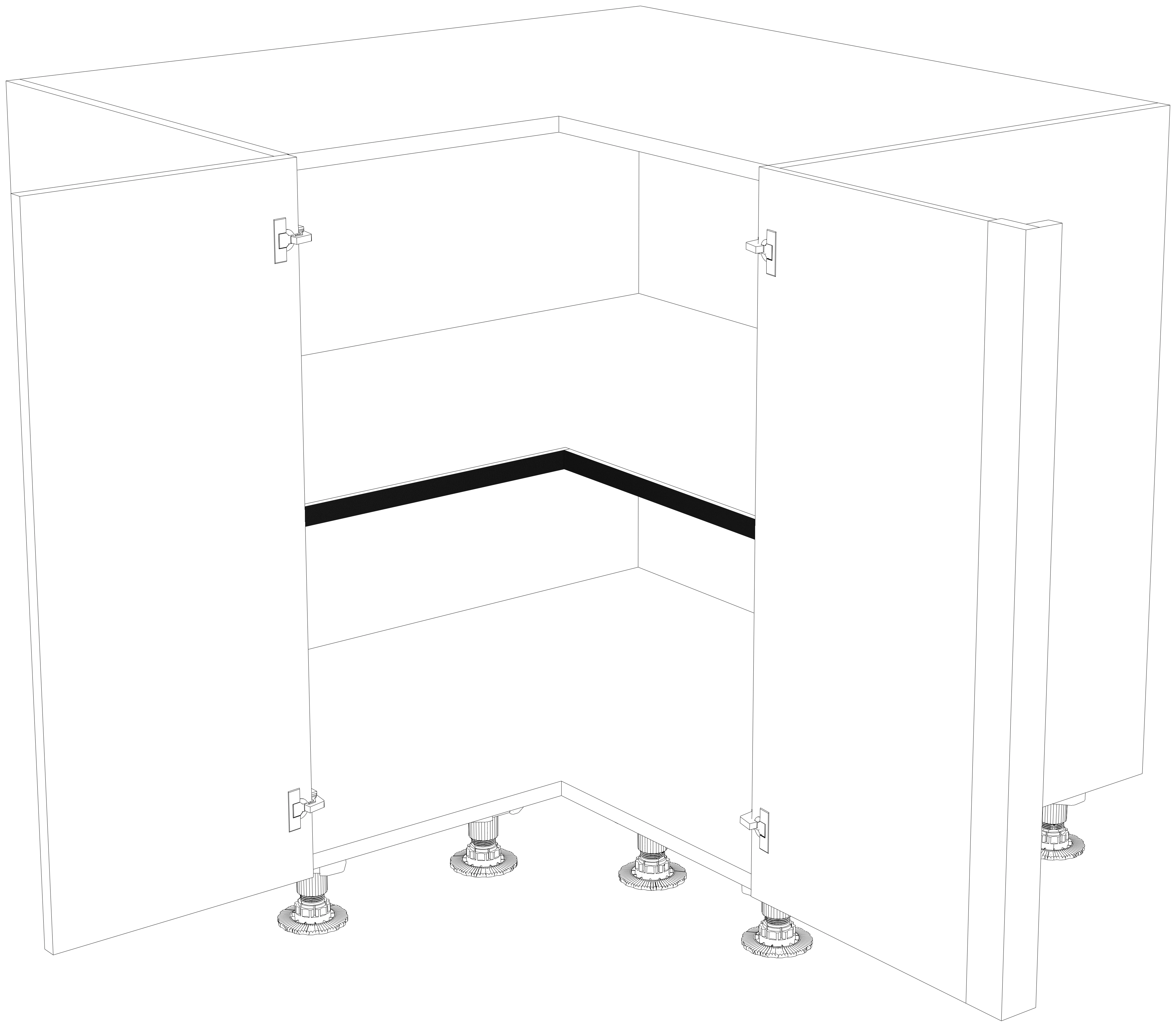 Dibujo técnico — Mueble Bajo 84 Rincon Escuadra Con Regleta