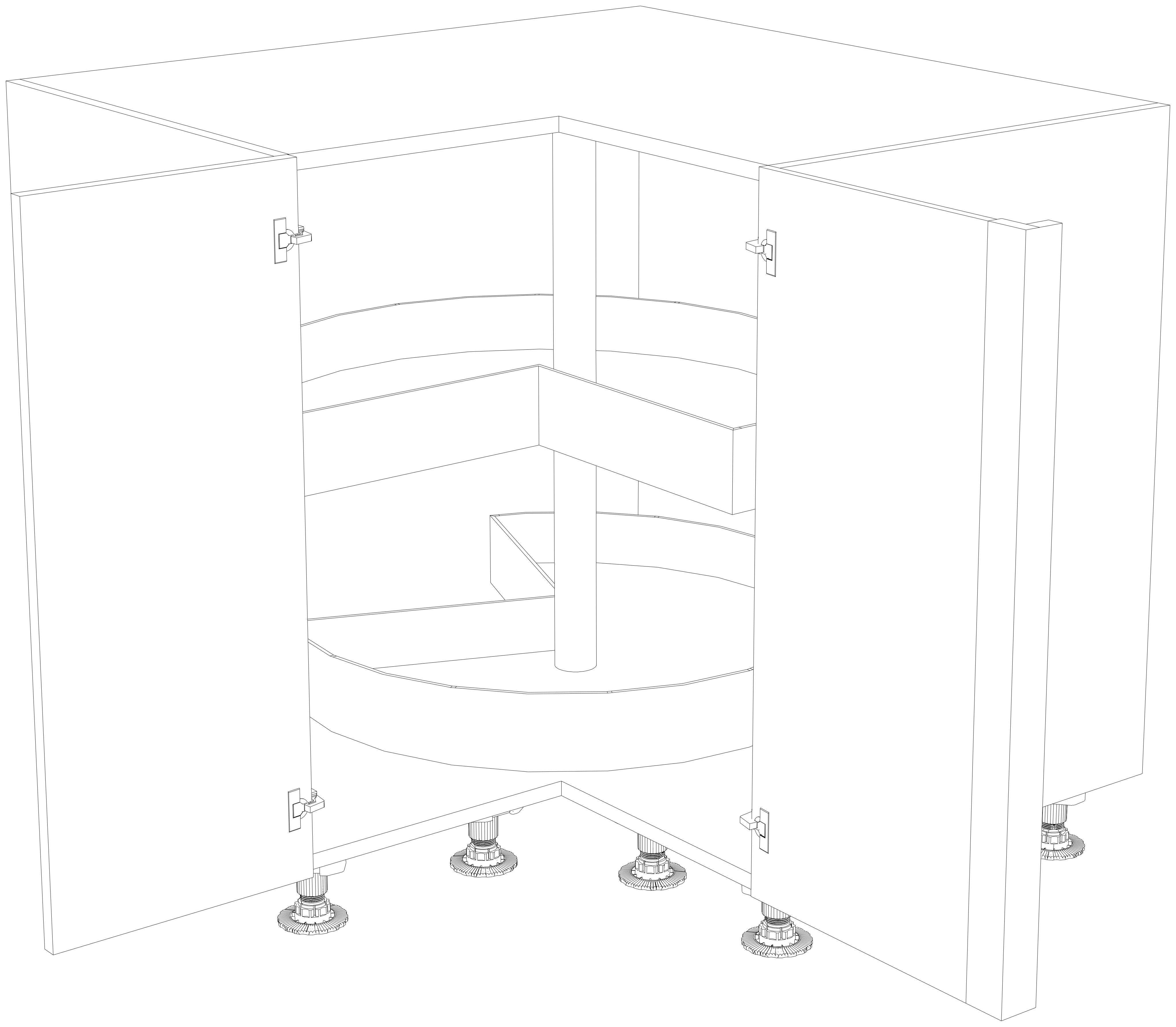 Dibujo técnico — Mueble Bajo 84 Rincon Escuadra Con Regleta Torno Giratorio Antideslizante P70