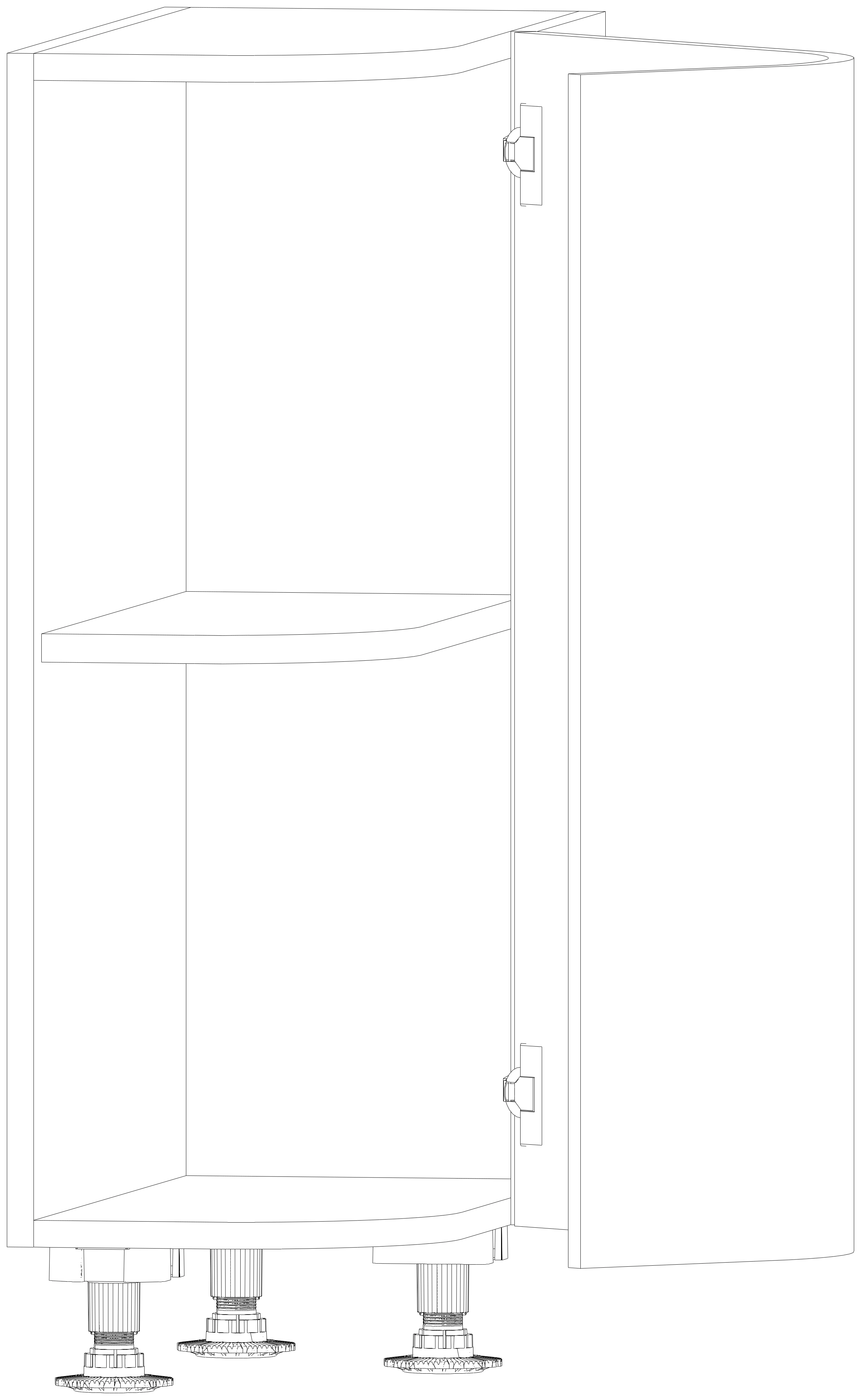 Dibujo técnico — Mueble Bajo 84 Terminal Curvo P70