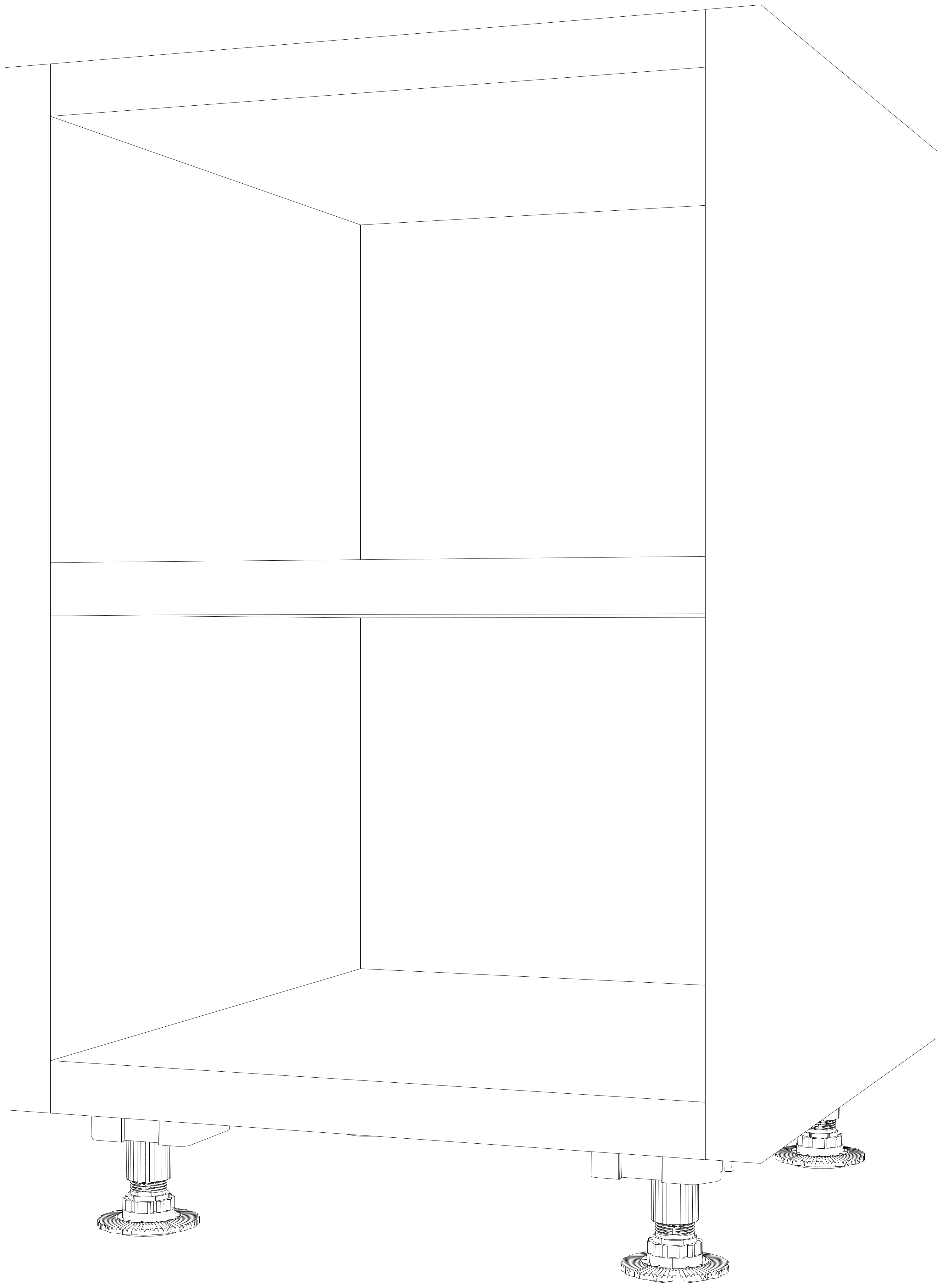 Dibujo técnico — Mueble Bajo Decorativo 4 cm Grosor 80