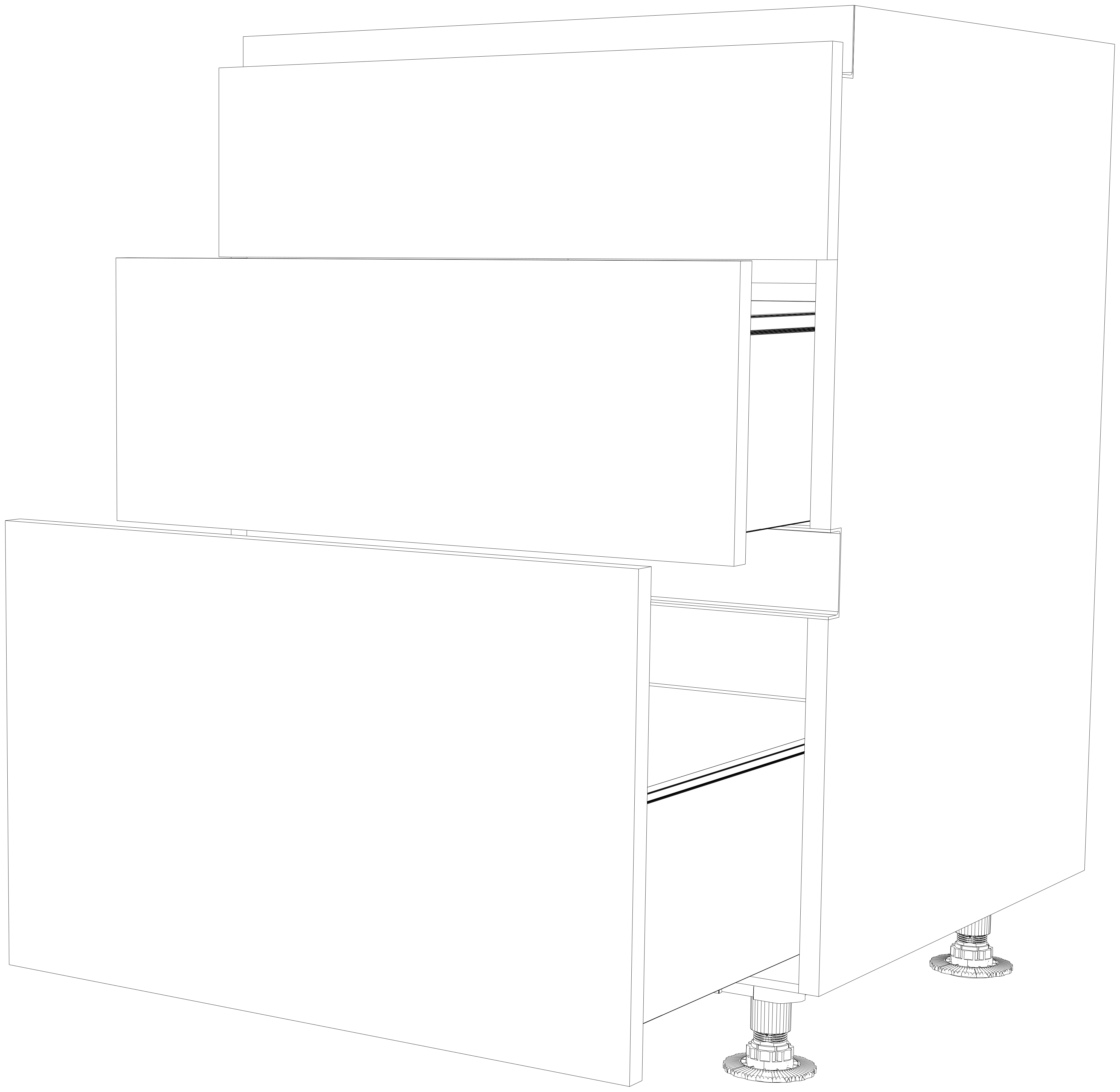 Dibujo técnico — Mueble Bajo Gola 80 2 Cajones 1 Cacerolero