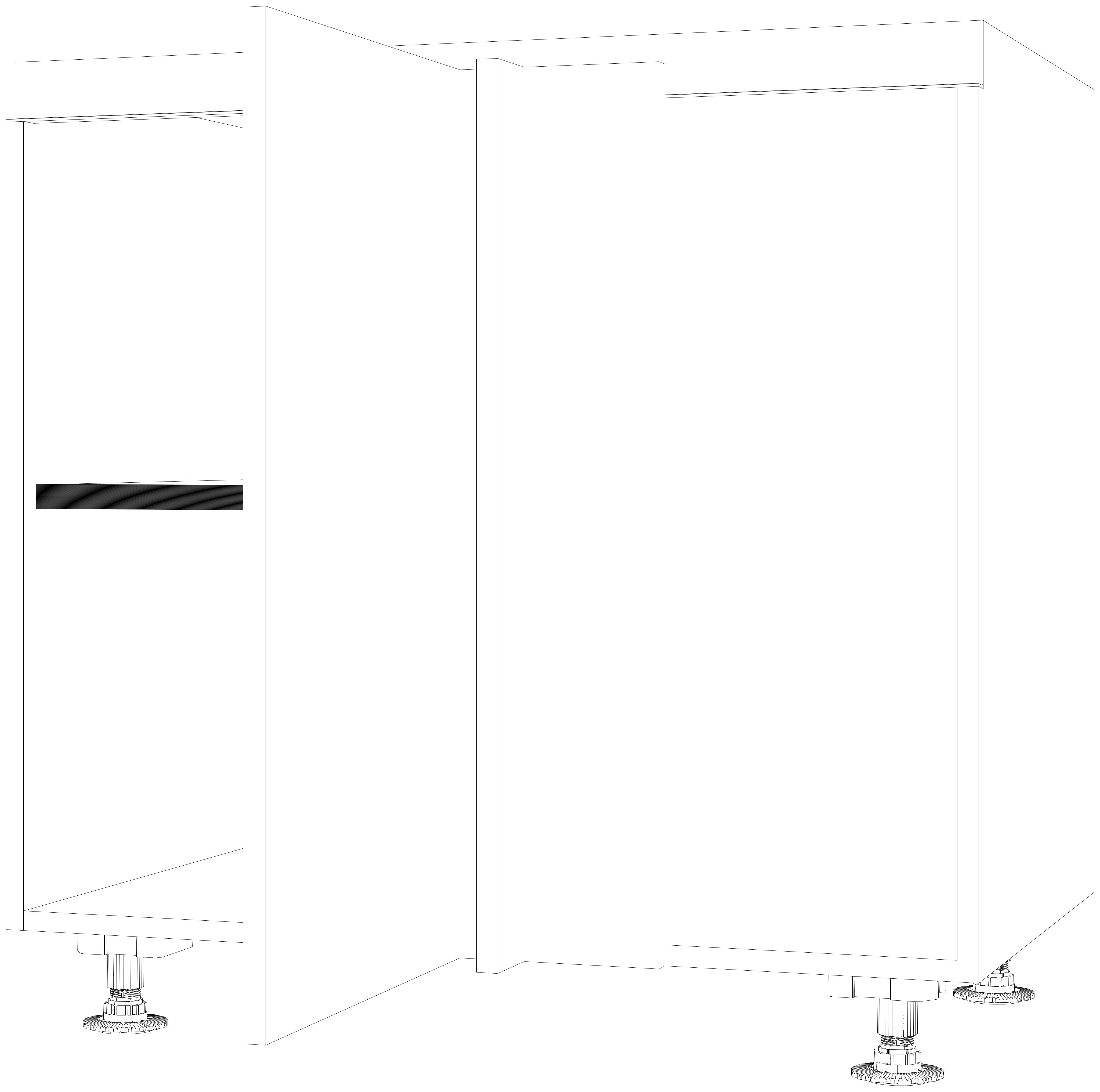Dibujo técnico — Mueble Bajo Gola 80 Rincon Ciego 1 Puerta