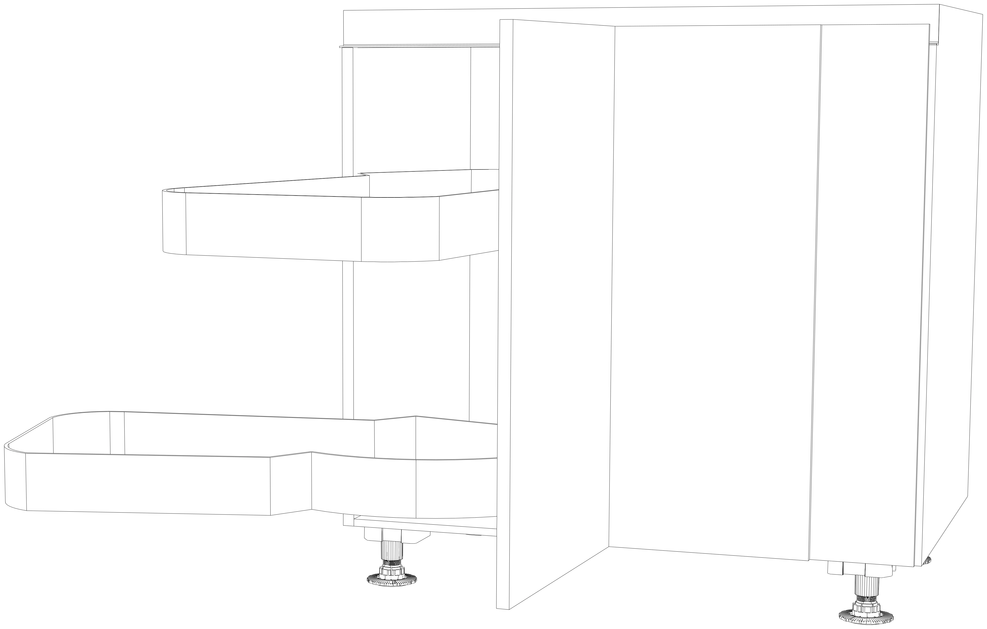 Dibujo técnico — Mueble Bajo Gola 80 Rincon Ciego Sistema Lemans 1 Puerta