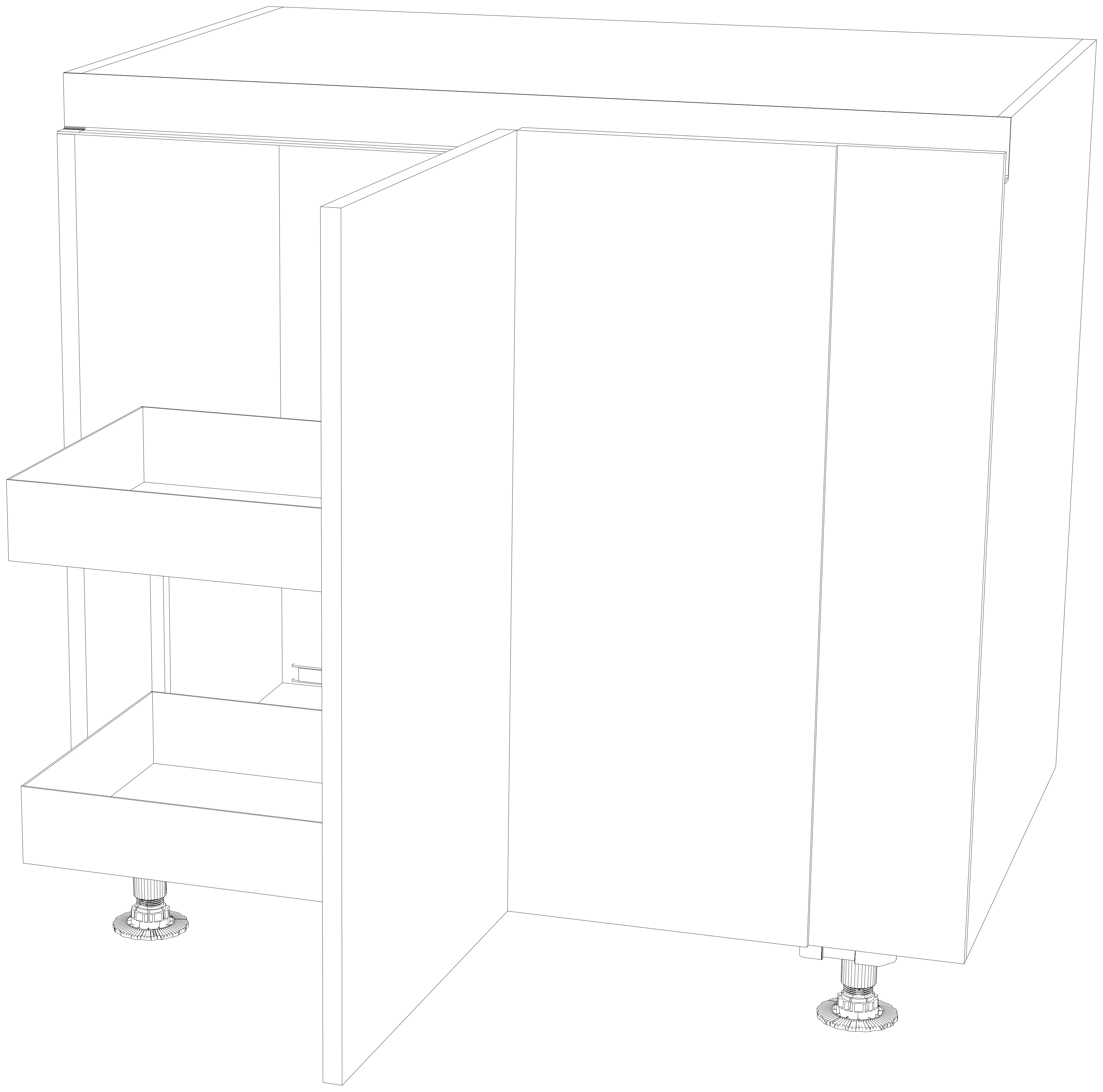 Dibujo técnico — Mueble Bajo Gola 80 Rincon Ciego Doble Lamina 1 Puerta
