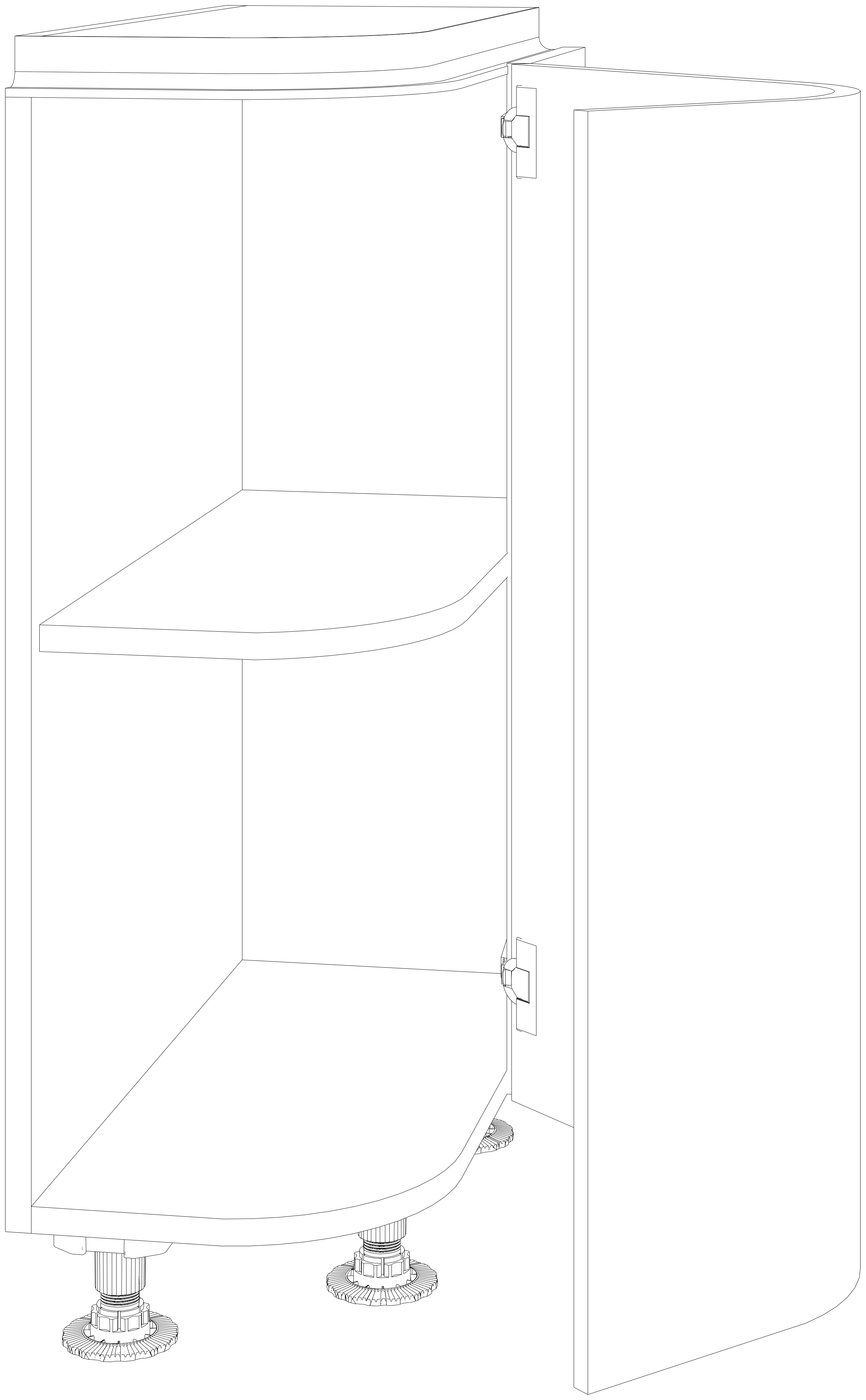 Dibujo técnico — Mueble Bajo Gola 80 Terminal Curvo