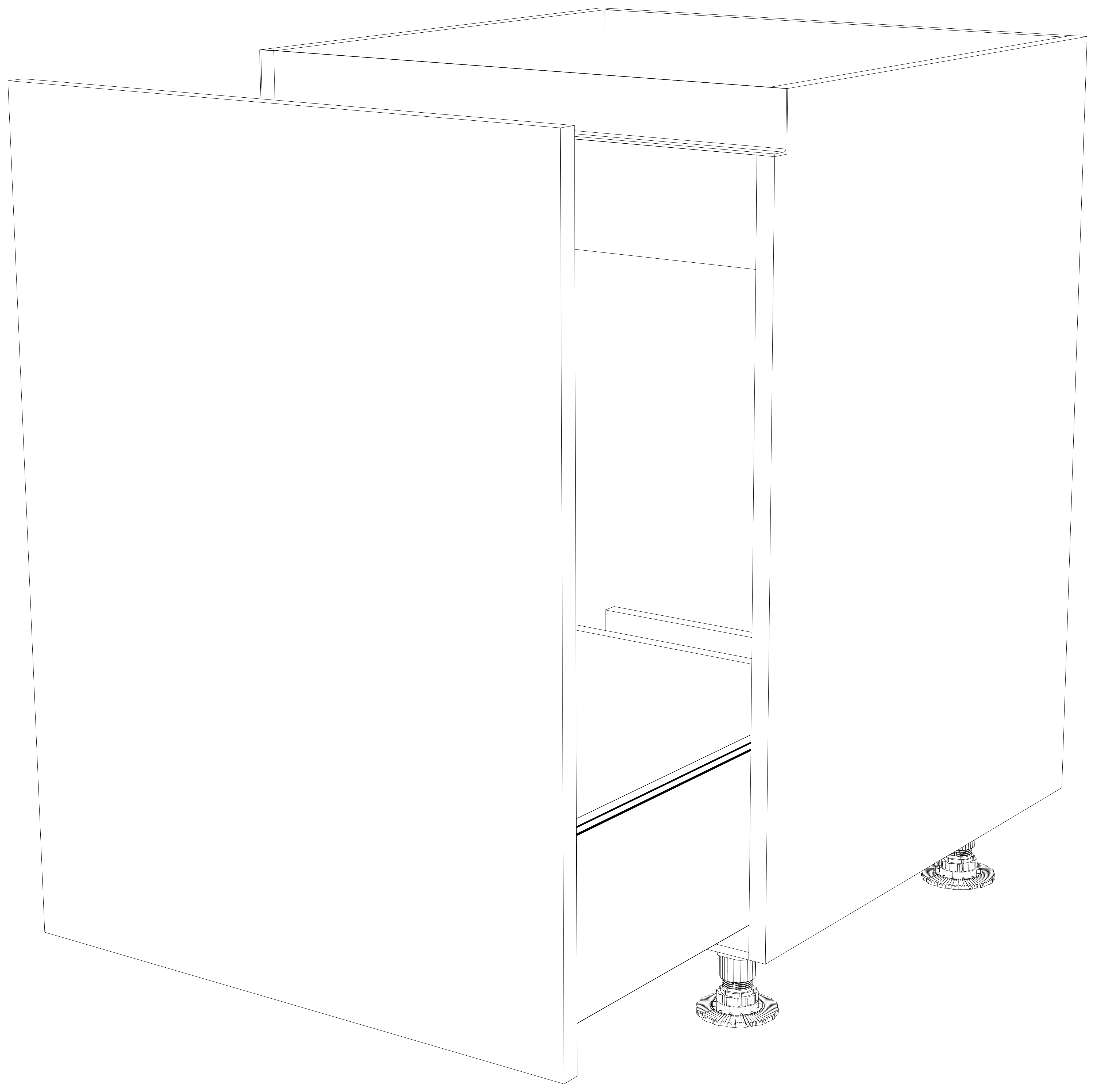 Dibujo técnico — Mueble Bajo Gola 84 Fregadero 1 Puerta Cacerolero Extraible