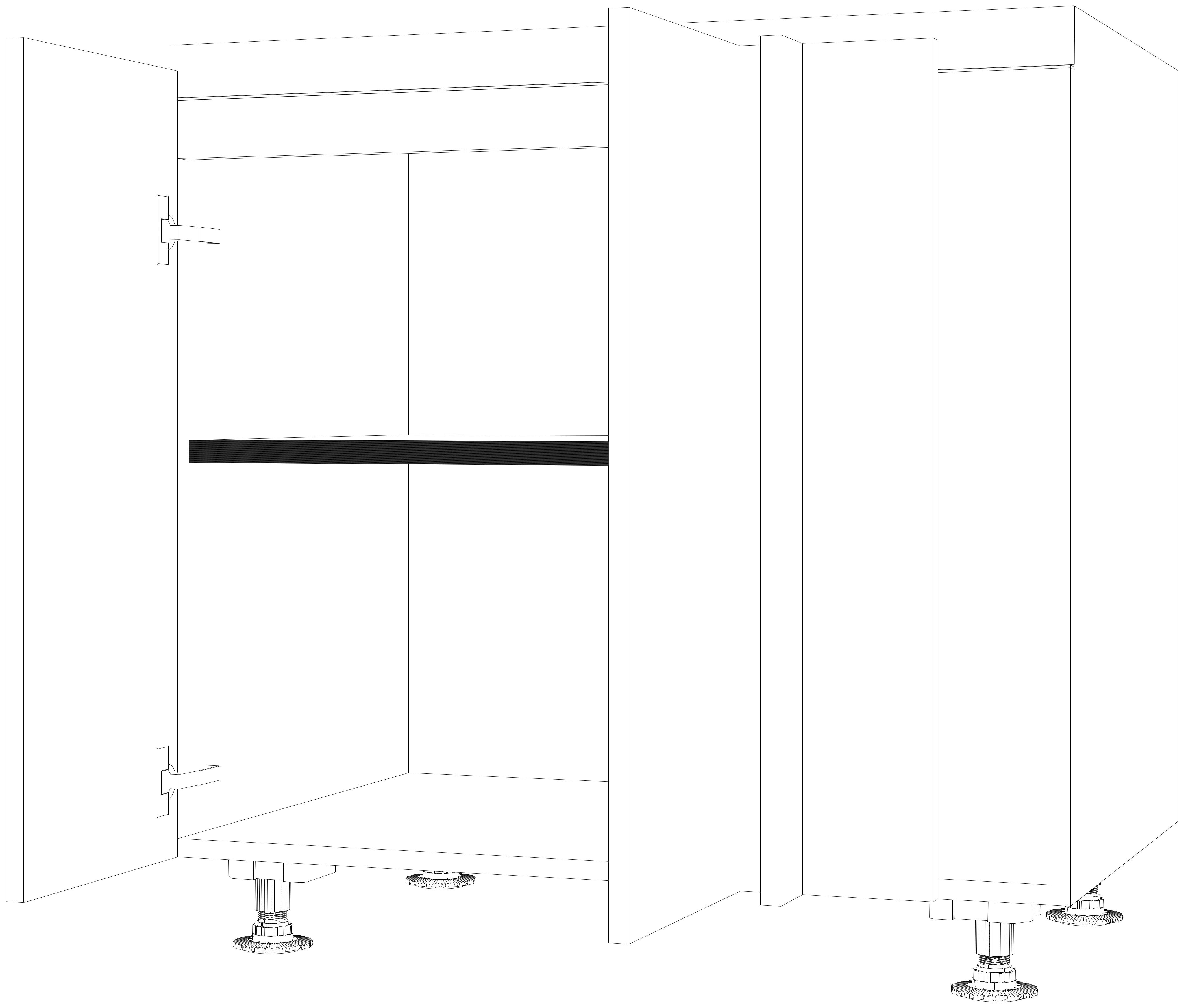 Dibujo técnico — Mueble Bajo Gola 84 Rincon Ciego 2 Puertas