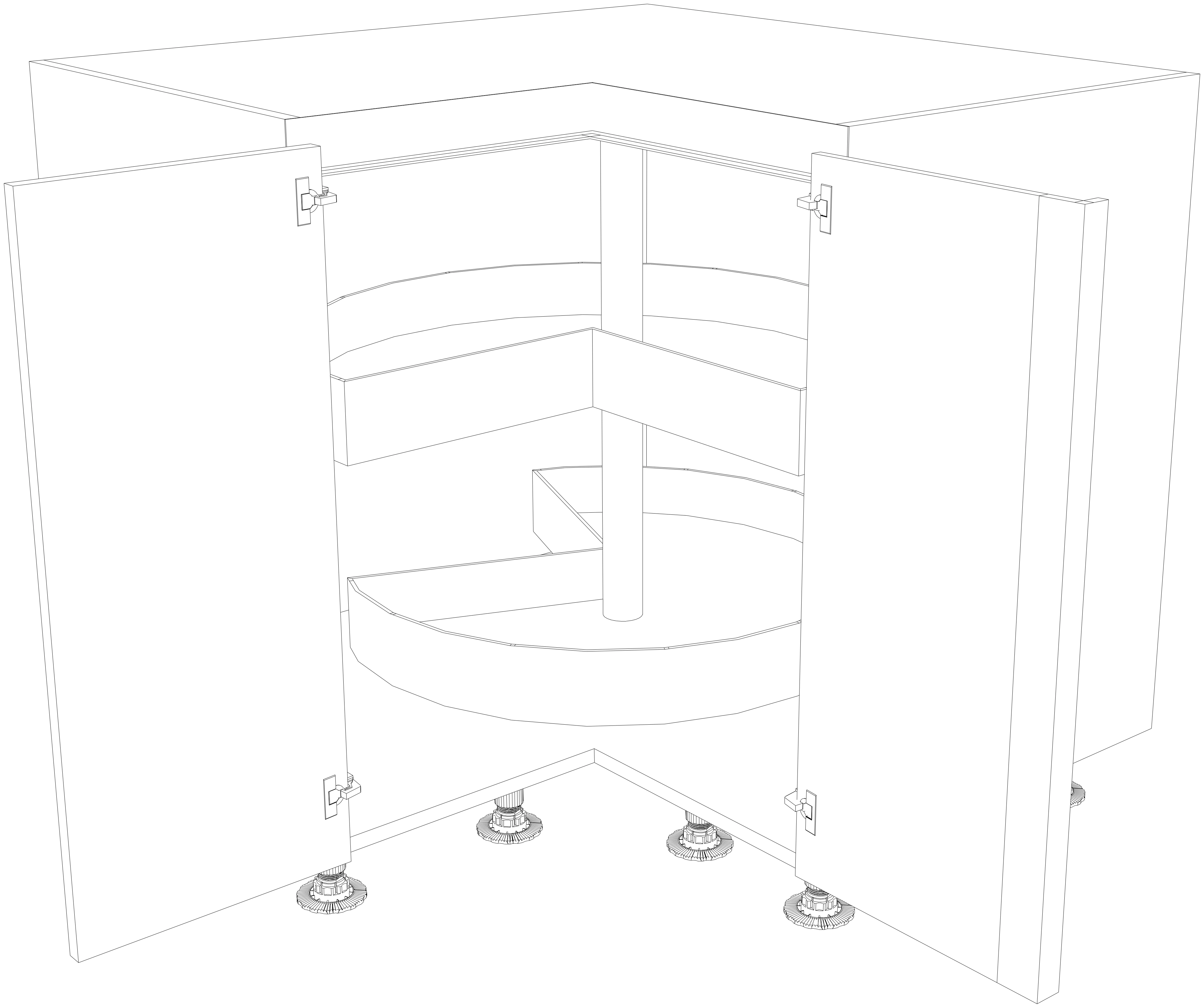 Dibujo técnico — Mueble Bajo Gola 84 Rincon Escuadra Con Regleta Torno Giratorio Antideslizante