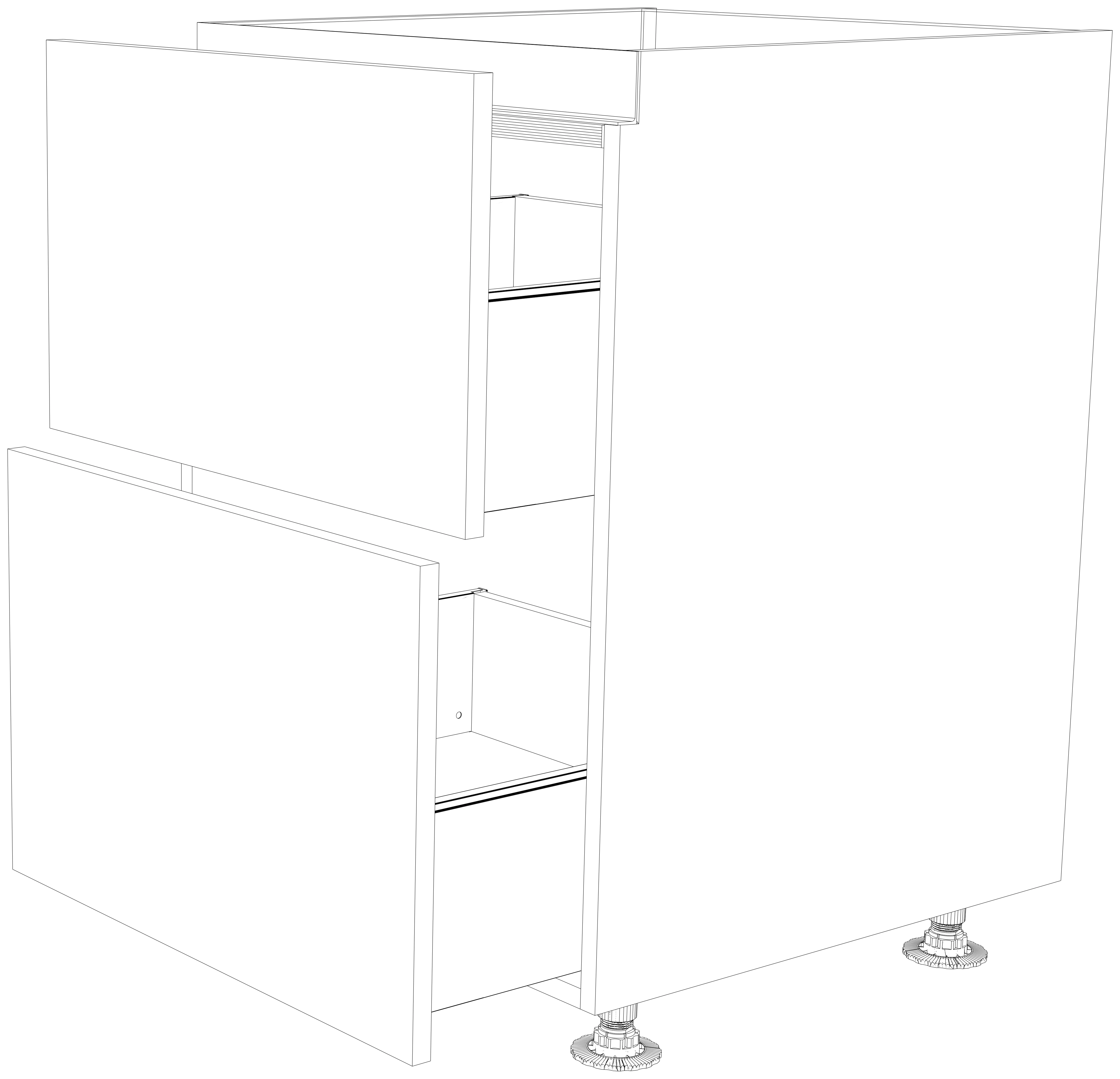 Dibujo técnico — Mueble Bajo Gola L 80 Placa 2 Caceroleros