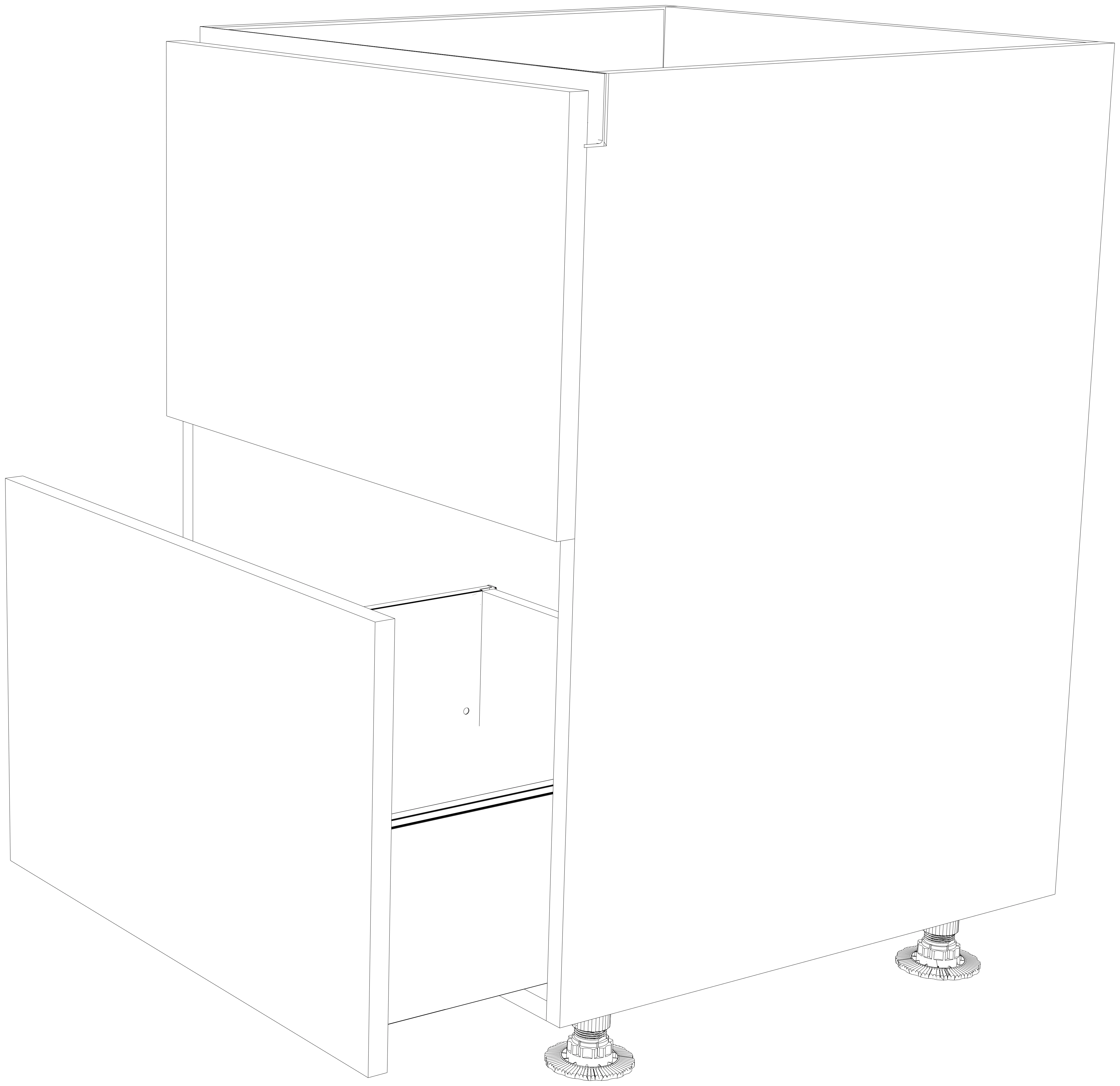 Dibujo técnico — Mueble Bajo Gola L 84 Fregadero 2 Caceroleros