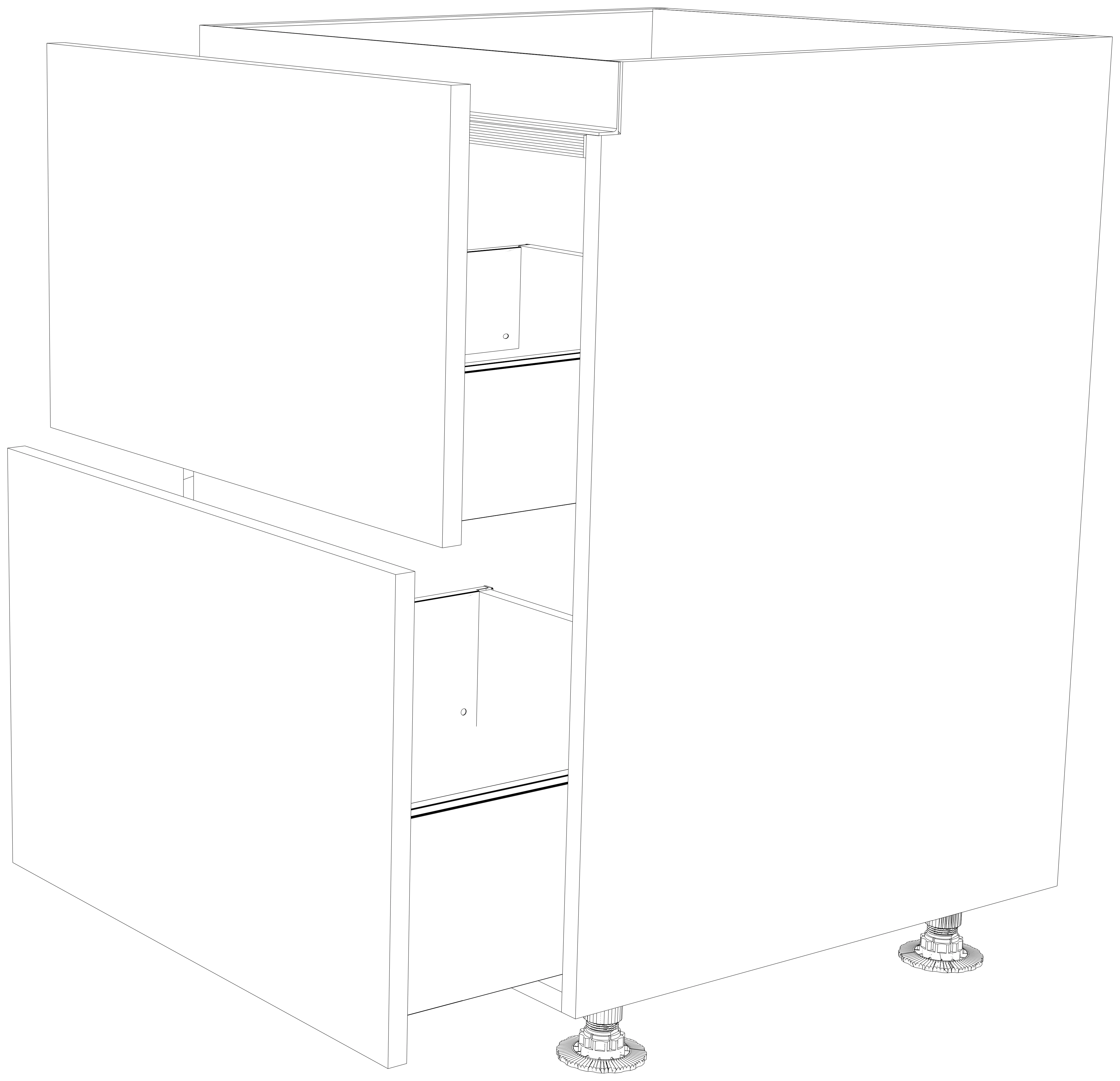 Dibujo técnico — Mueble Bajo Gola L 84 Placa Extractor 2 Caceroleros
