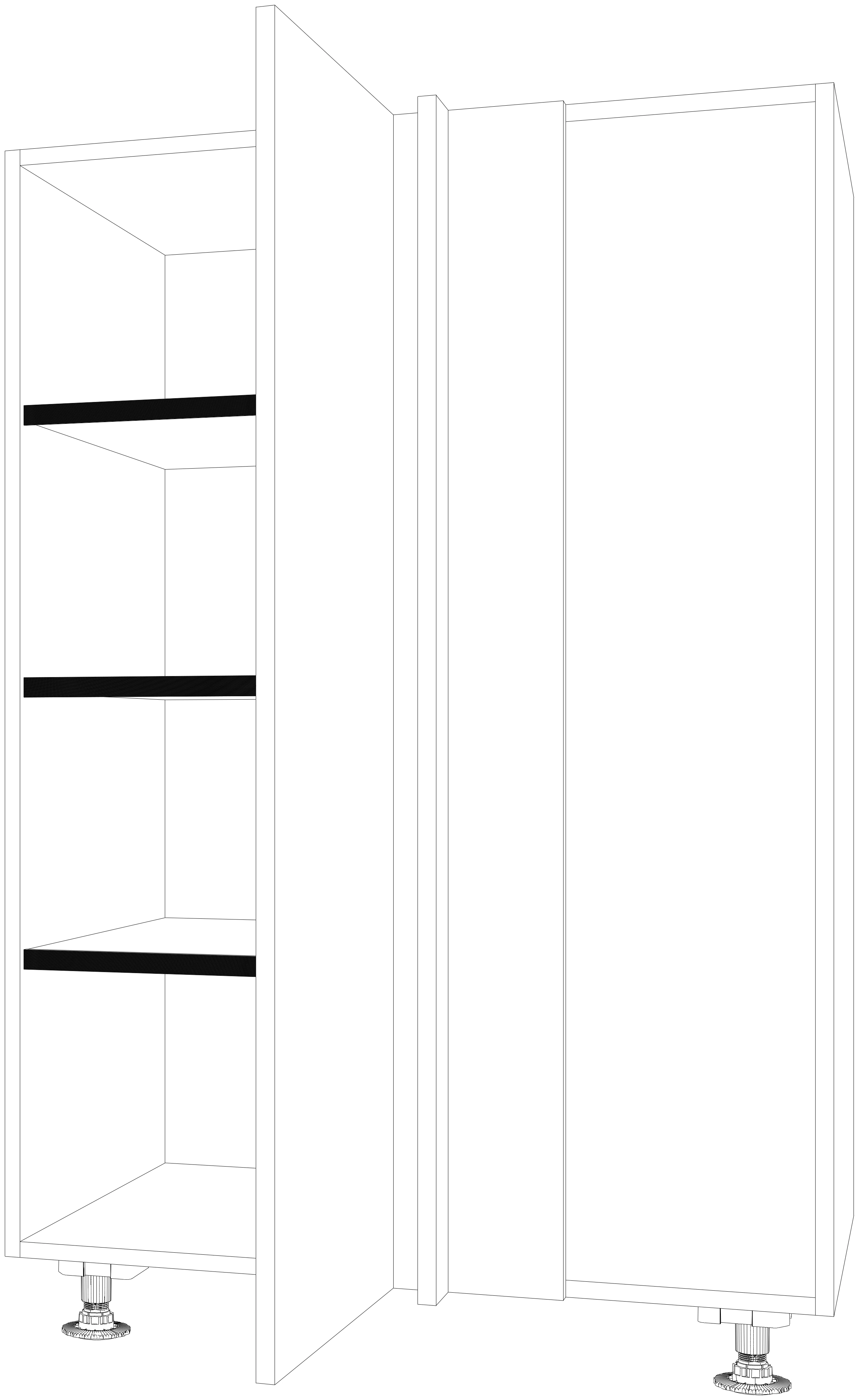 Dibujo técnico — Mueble Columna 126 Rincon Ciego 1 Puerta