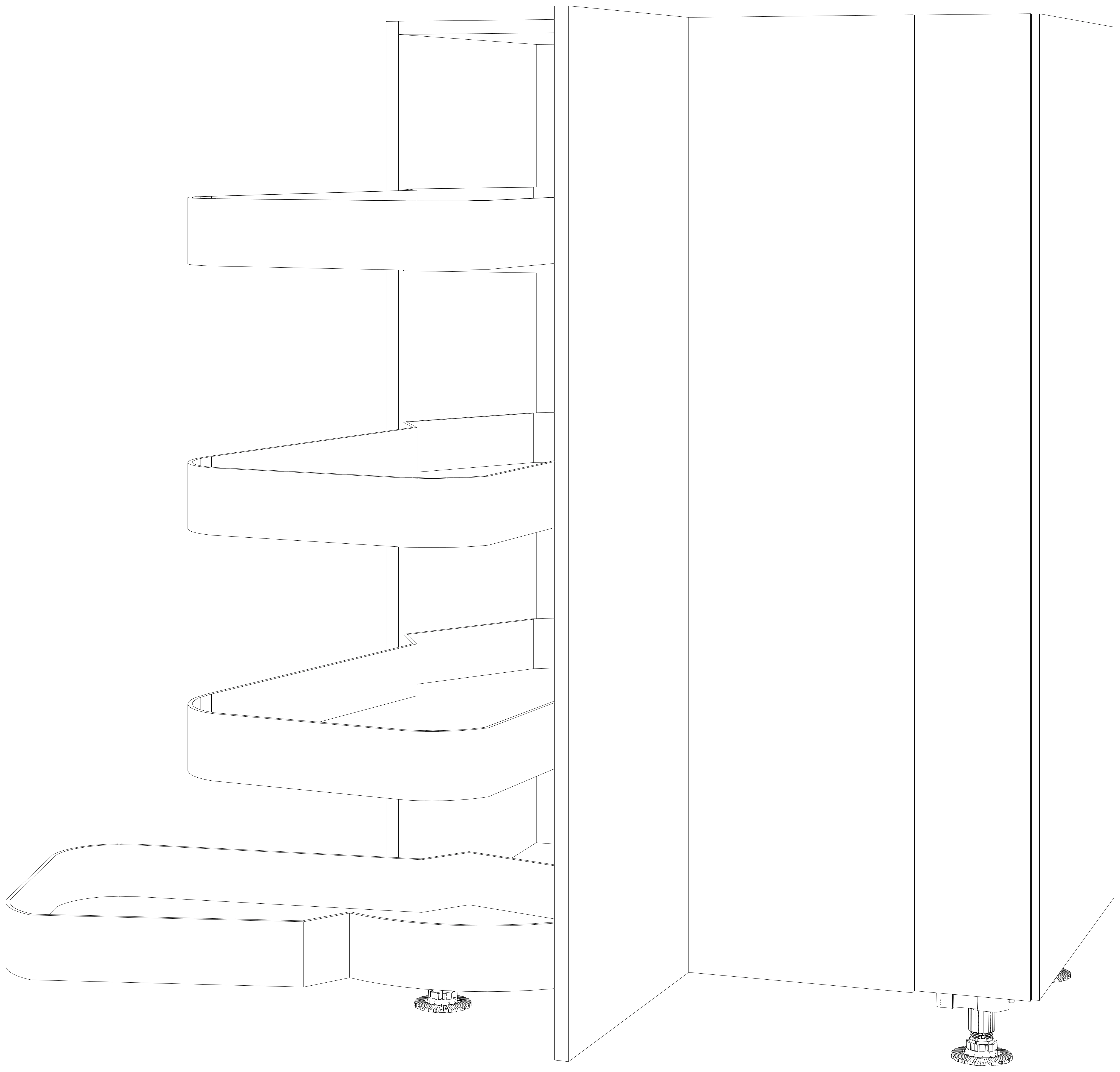 Dibujo técnico — Mueble Columna 126 Rincon Ciego Con Sistema Extraible Lemans