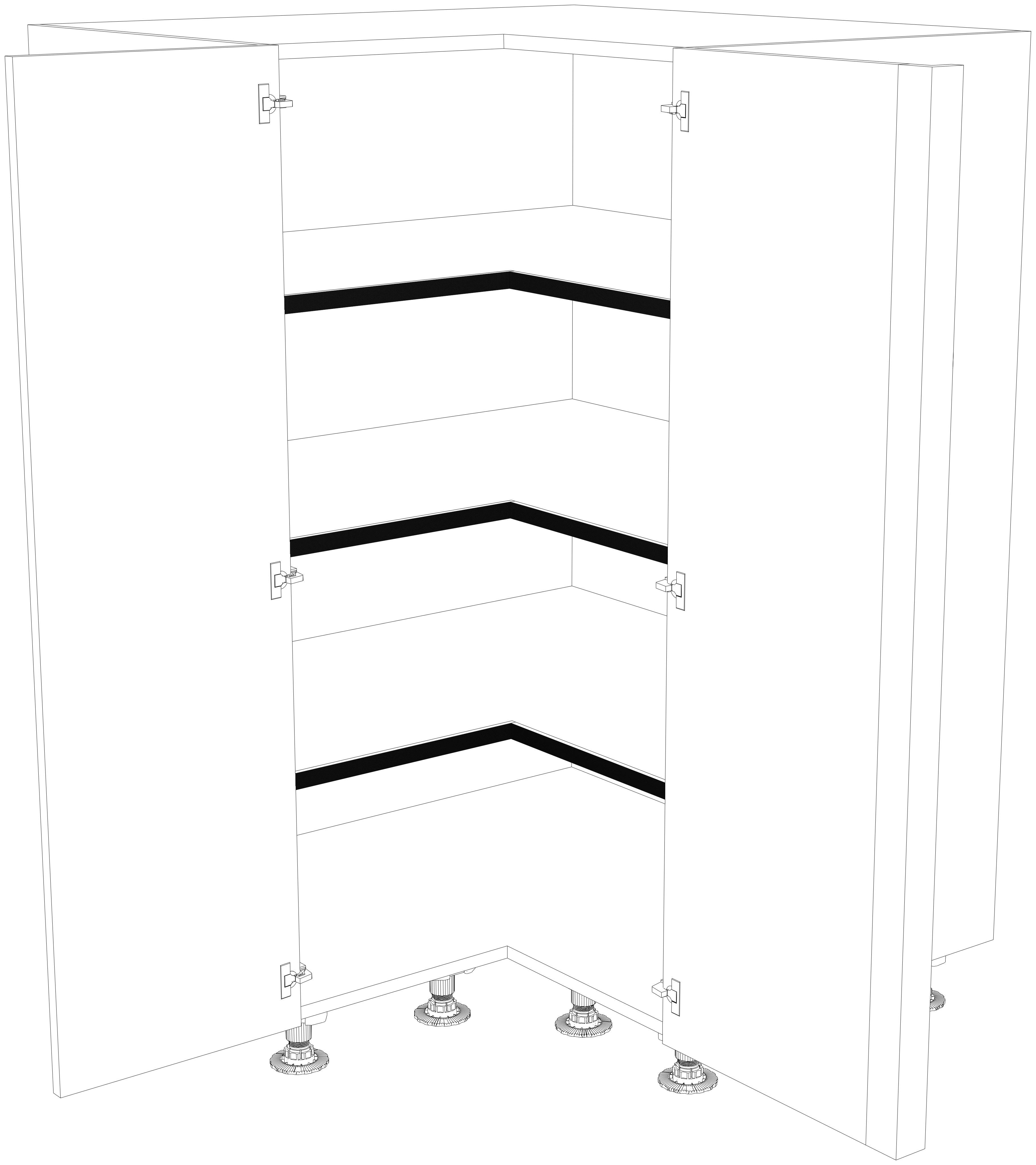 Dibujo técnico — Mueble Columna 126 Rincon Escuadra Con Regleta