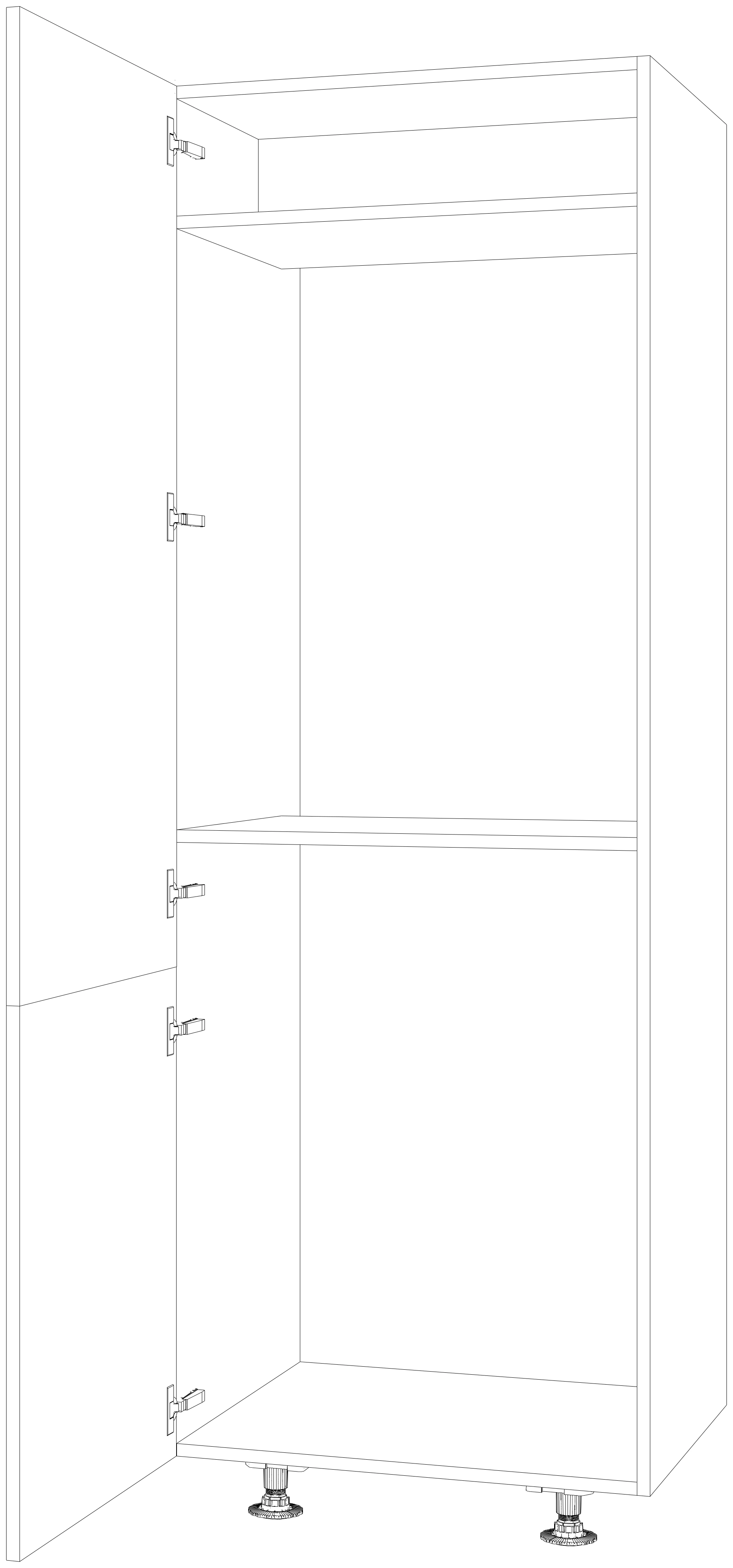 Dibujo técnico — Mueble Columna 196 Lava-Secado 2 Puertas P70