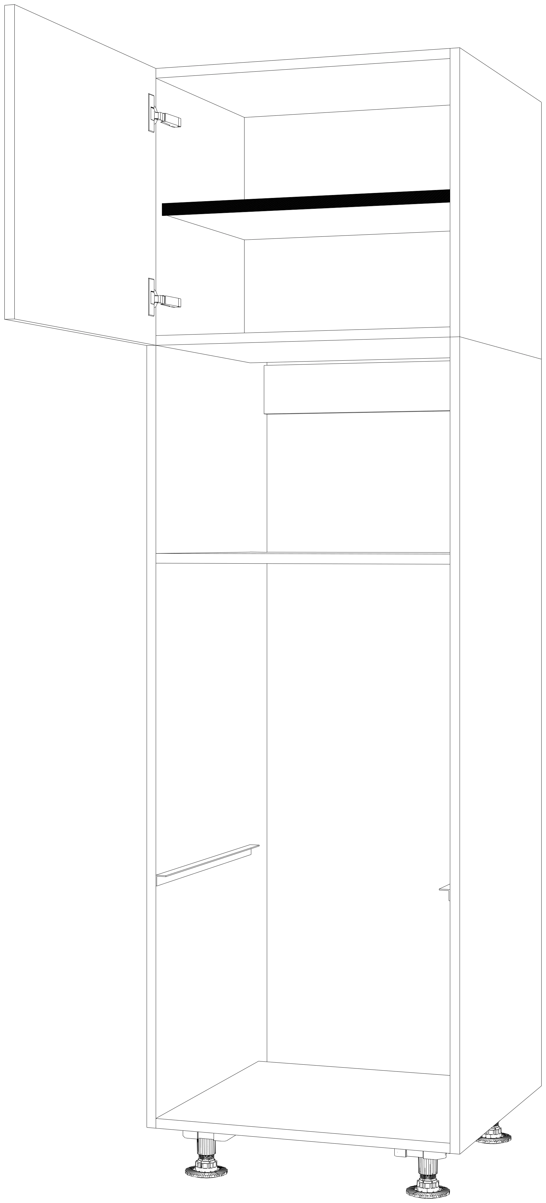 Dibujo técnico — Mueble Columna 196 Vinoteca Horno Micro 1 Puerta