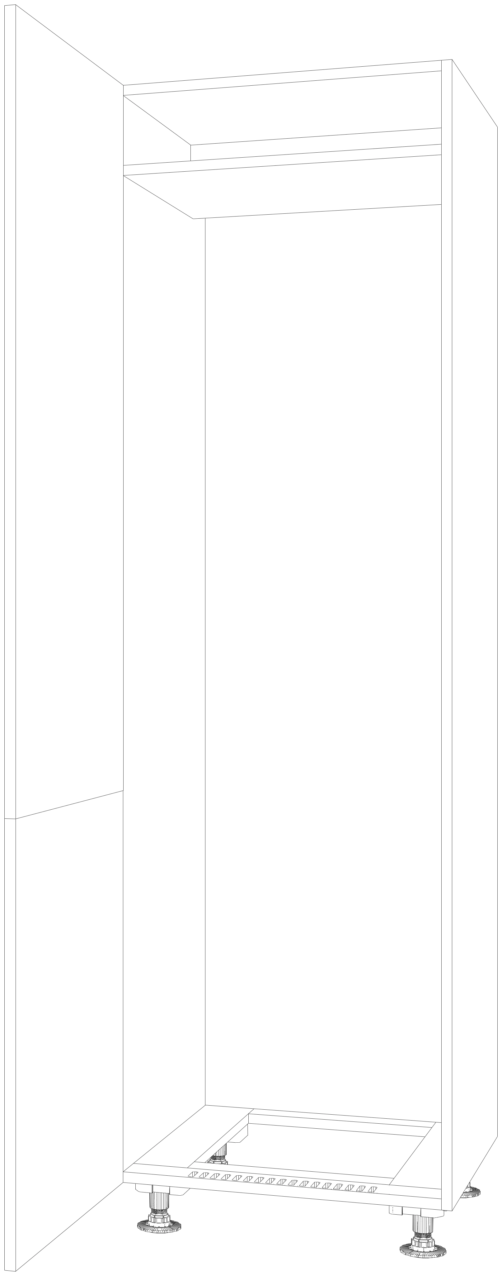 Dibujo técnico — Mueble Columna 206 Frigo Integral 2 Puertas
