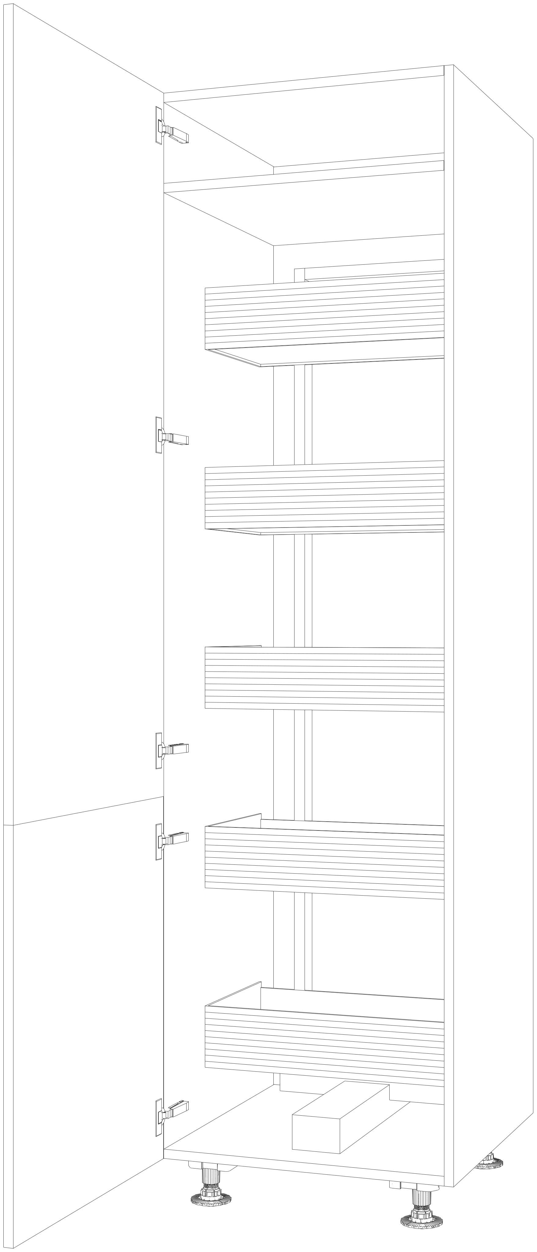 Dibujo técnico — Mueble Columna 210 Extraible Maxi Urban