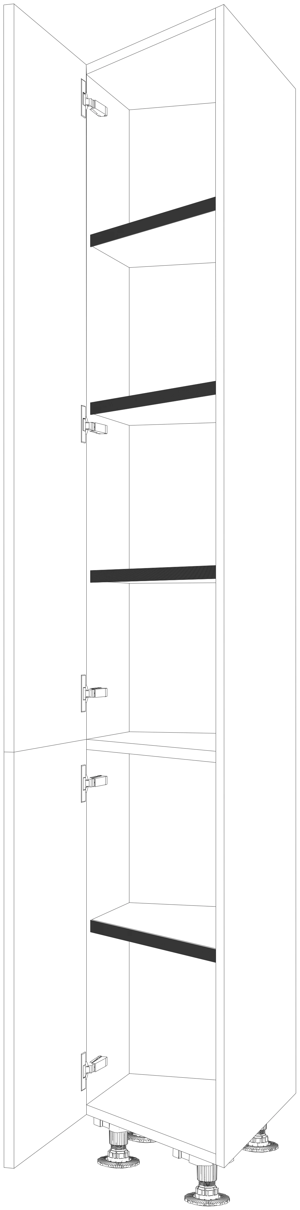 Dibujo técnico — Mueble Columna 210 Terminal Con Puerta