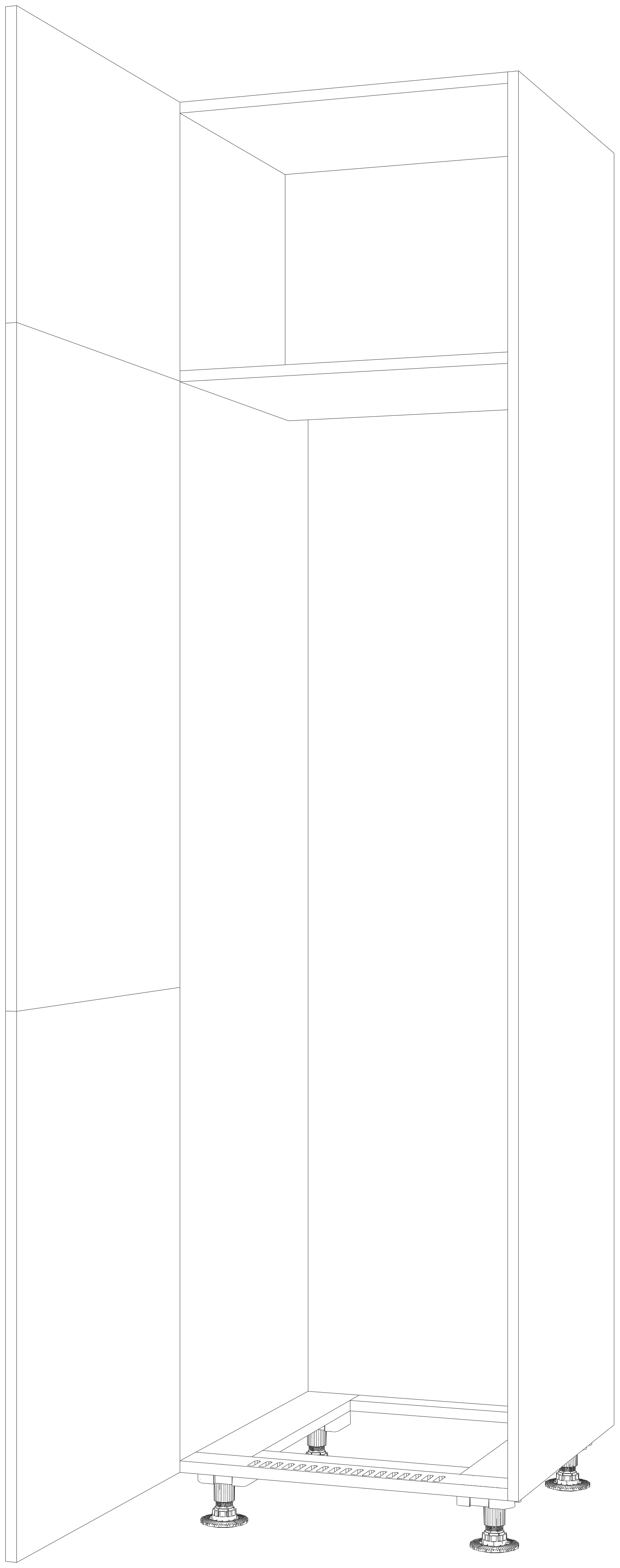Dibujo técnico — Mueble Columna 216 Frigo Integral 3 Puertas