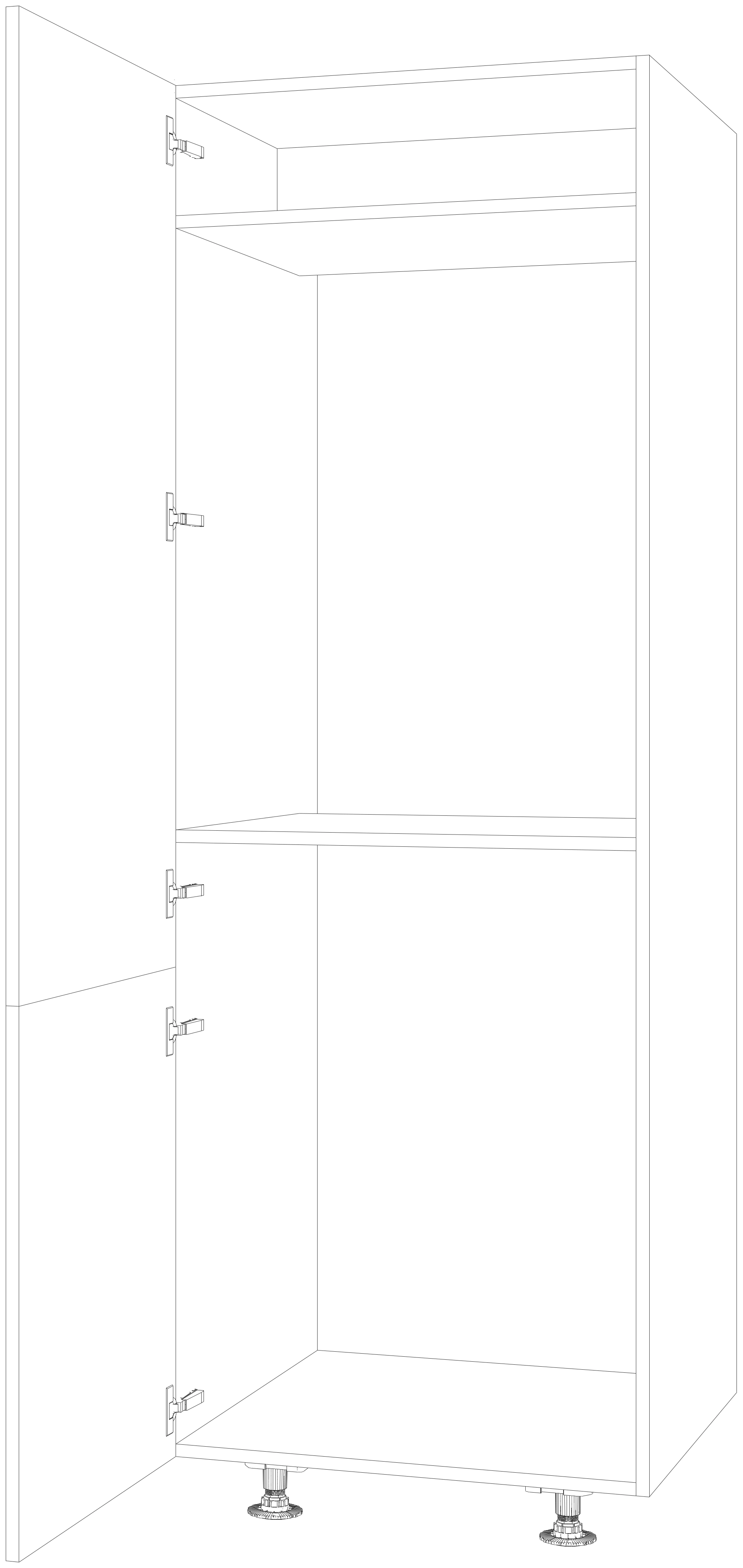 Dibujo técnico — Mueble Columna 216 Lava-Secado 2 Puertas P70