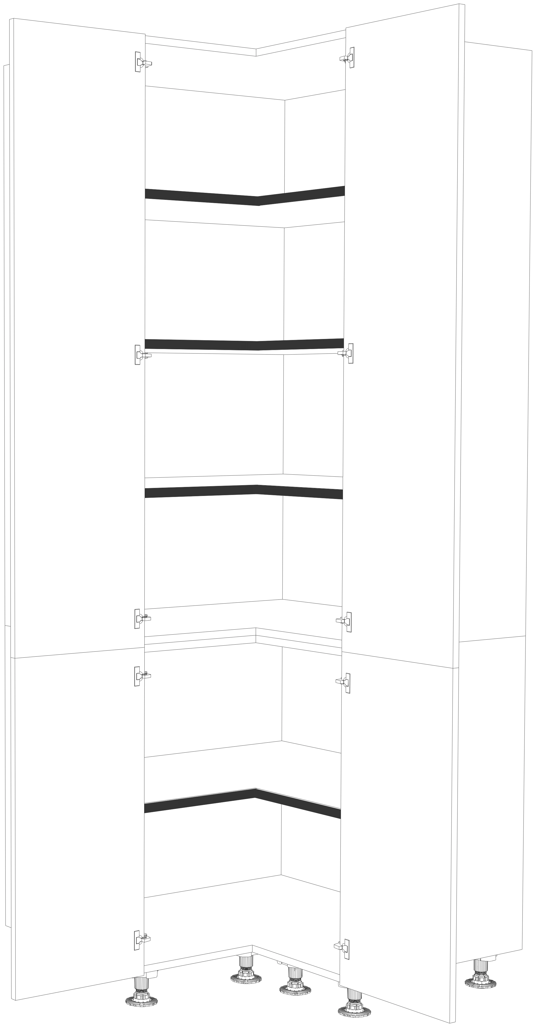 Dibujo técnico — Mueble Columna 216 Rincon Escuadra