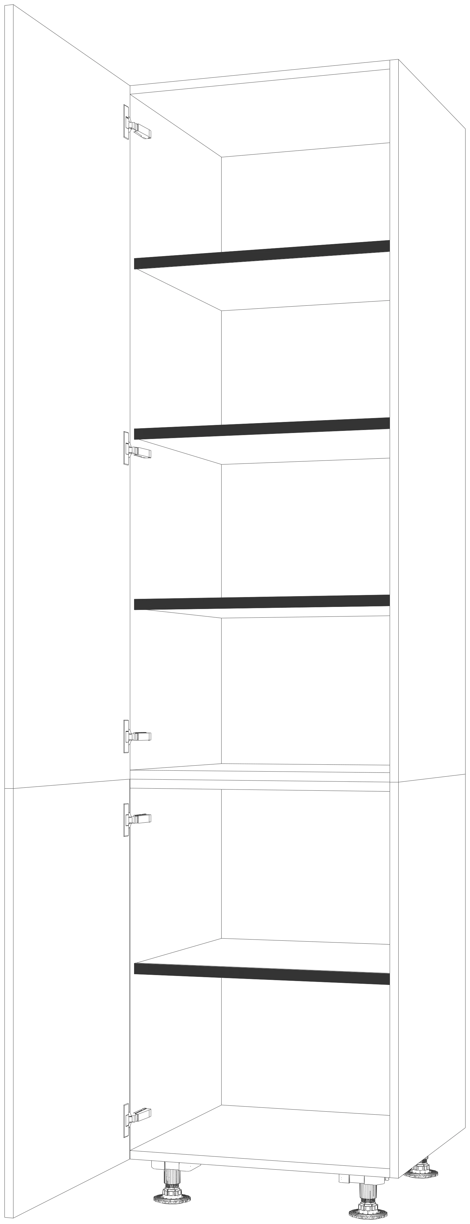 Dibujo técnico — Mueble Columna 220 Despensa 2 Puertas