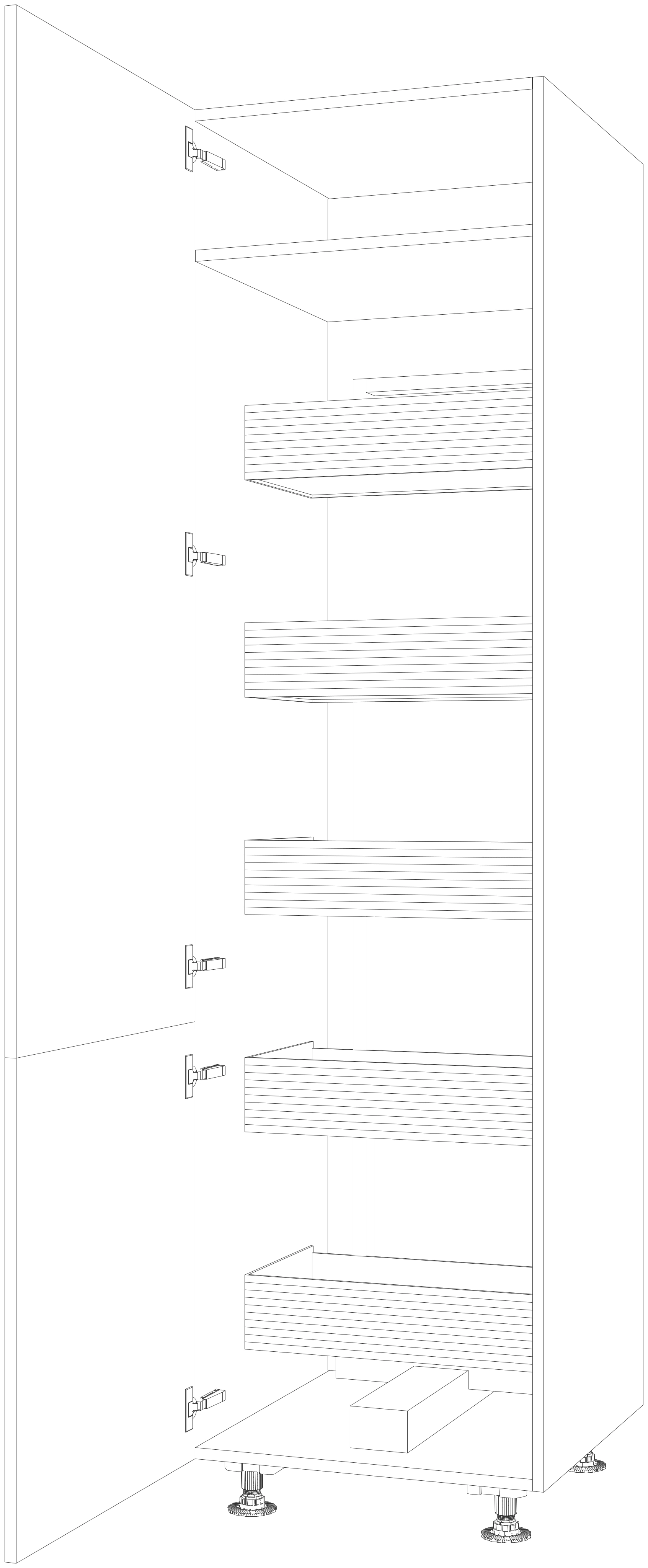 Dibujo técnico — Mueble Columna 220 Extraible Maxi Urban