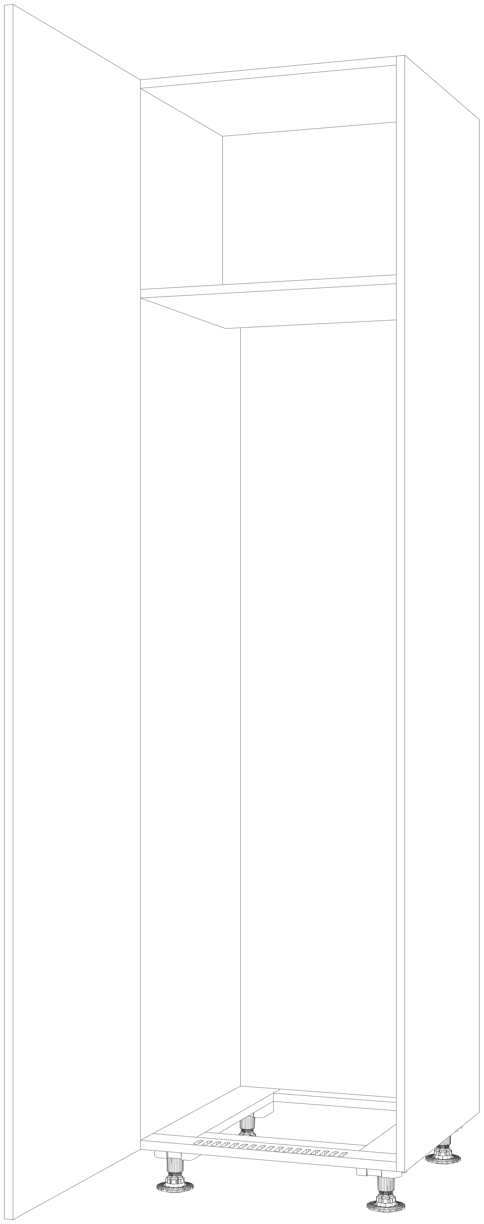 Dibujo técnico — Mueble Columna 220 Frigo Integral 1 Puerta