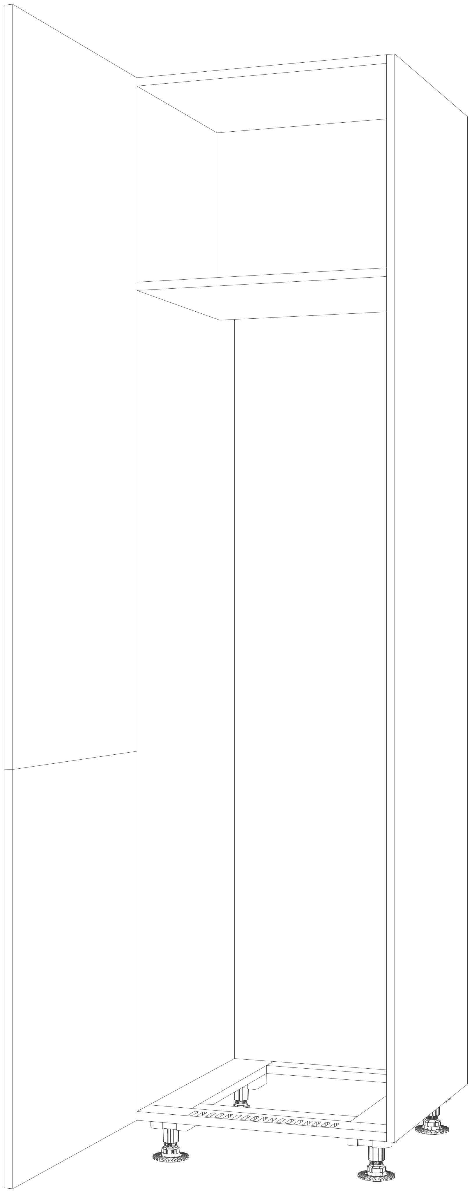 Dibujo técnico — Mueble Columna 220 Frigo Integral 2 Puertas