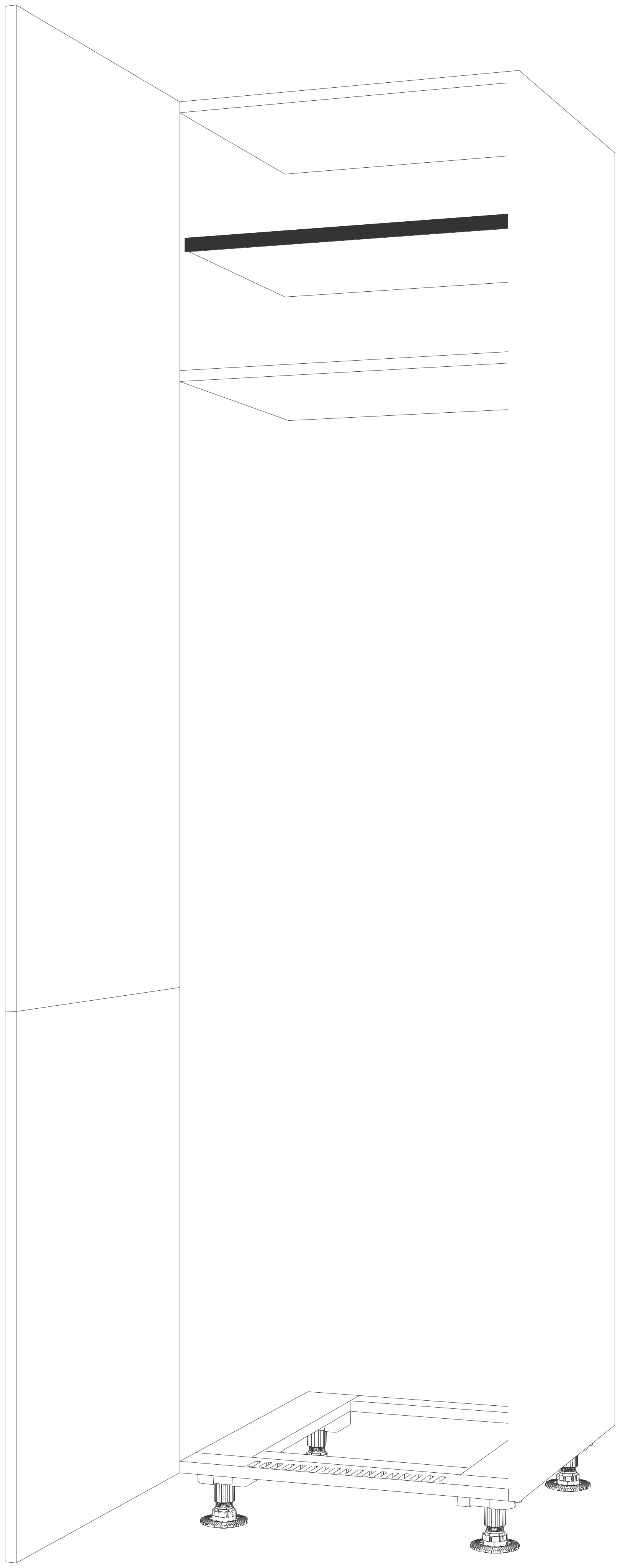Dibujo técnico — Mueble Columna 226 Frigo Integral 2 Puertas