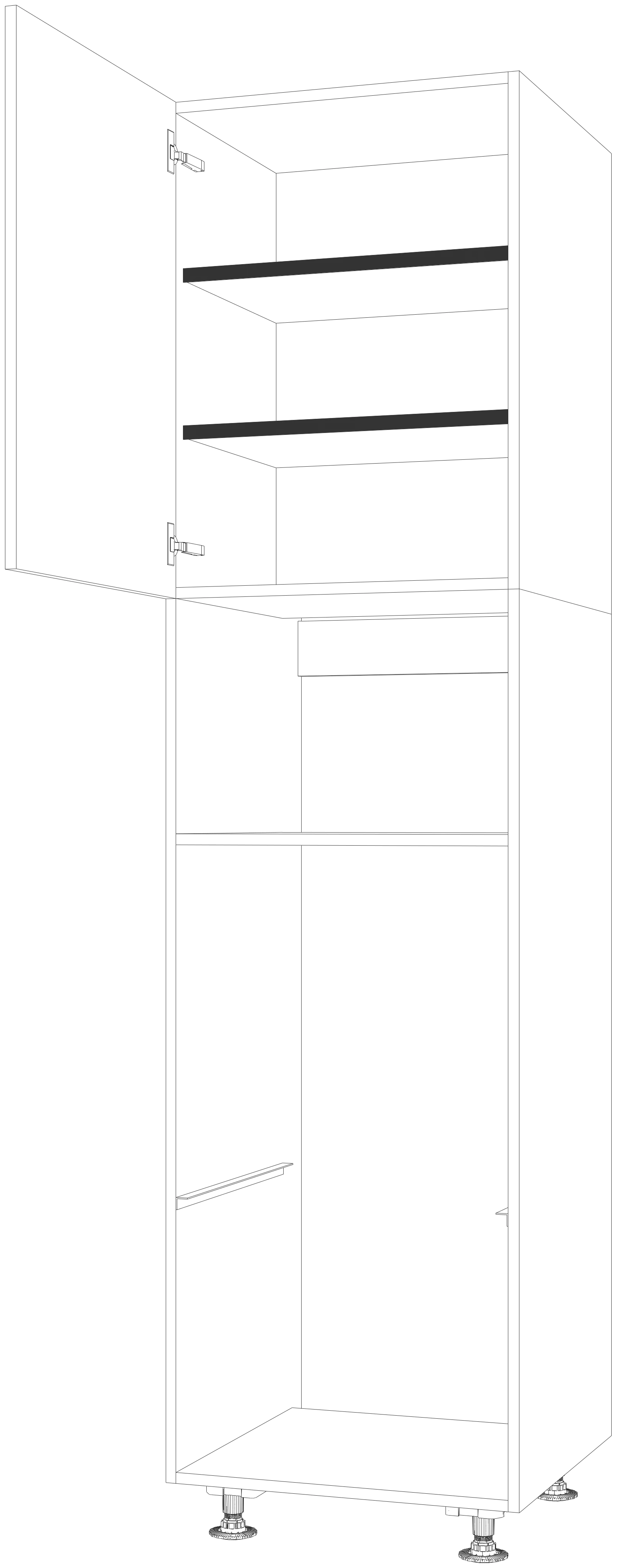 Dibujo técnico — Mueble Columna 226 Vinoteca Horno Micro 1 Puerta