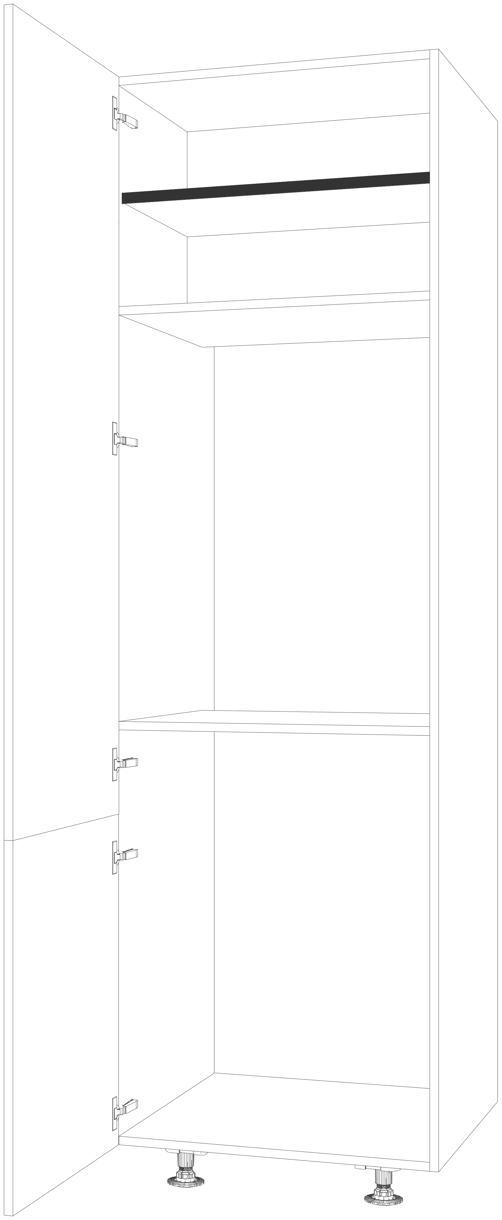 Dibujo técnico — Mueble Columna 230 Lava-Secado 2 Puertas P70