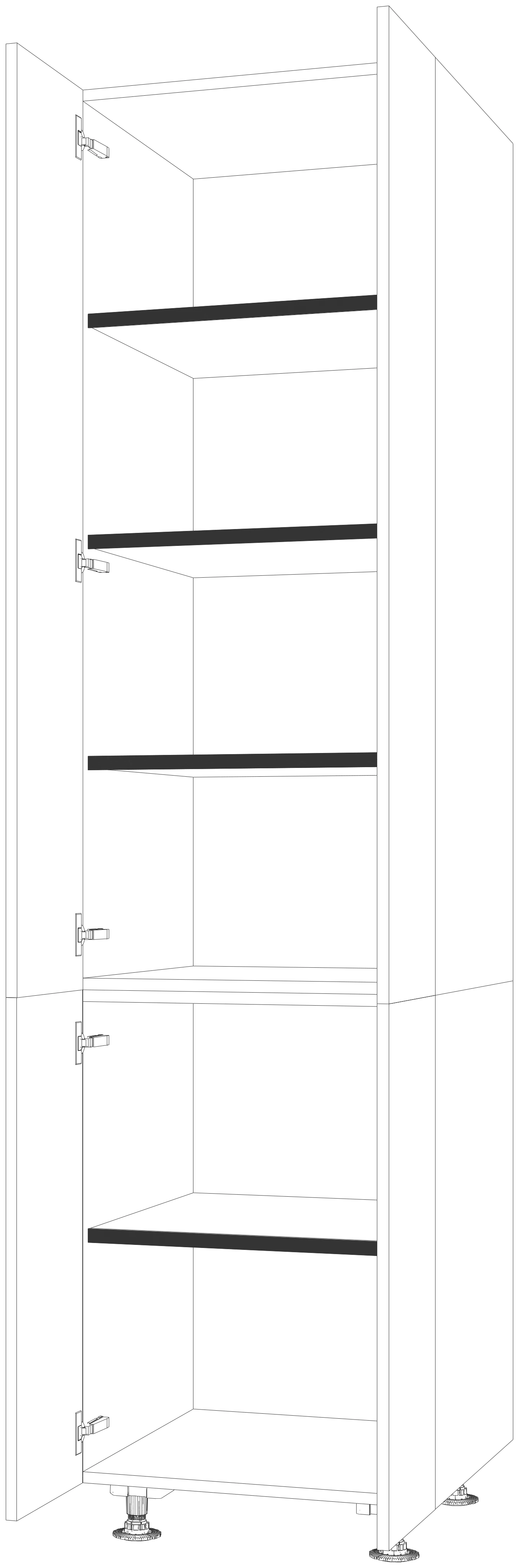 Dibujo técnico — Mueble Columna 234 Despensa 4 Puertas