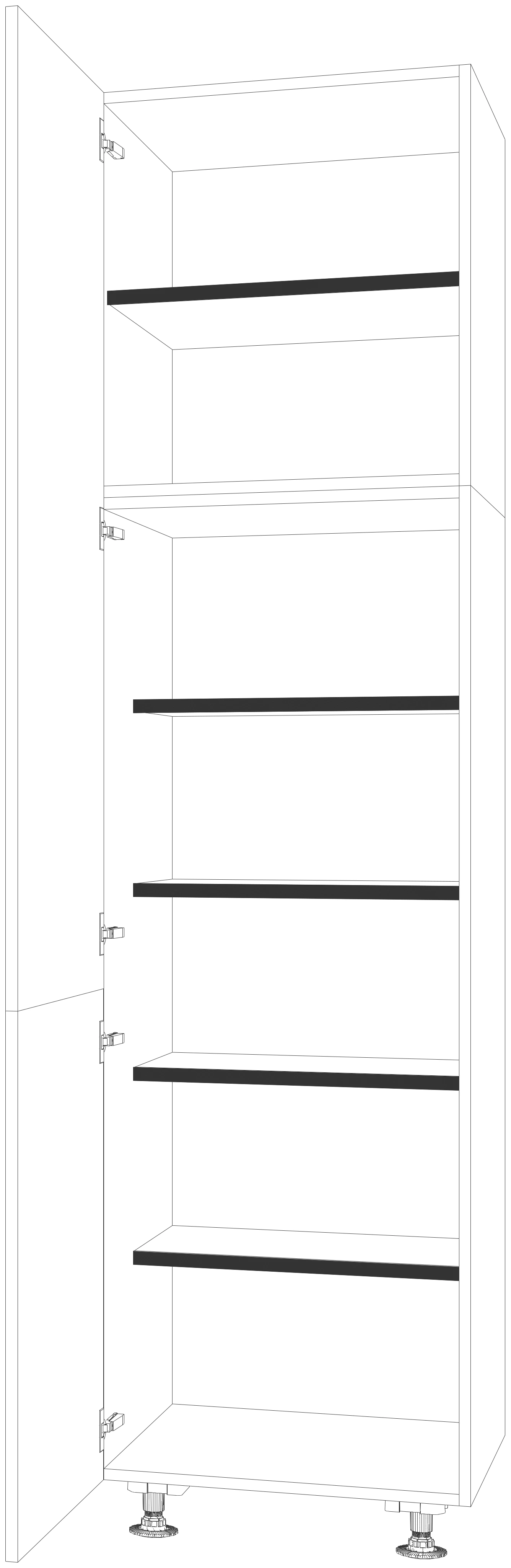 Dibujo técnico — Mueble Columna 234 Escobero 2 Puertas
