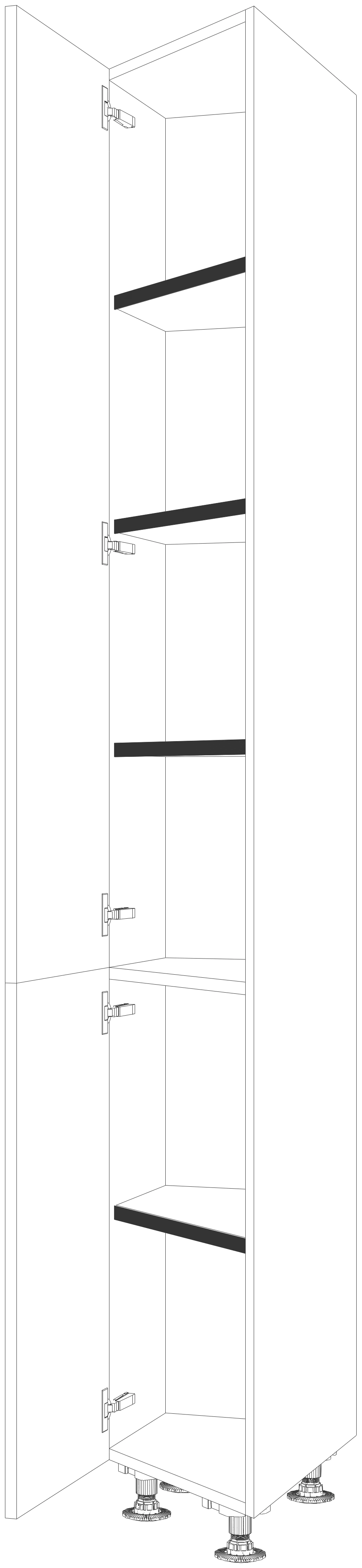 Dibujo técnico — Mueble Columna 234 Terminal Con Puerta