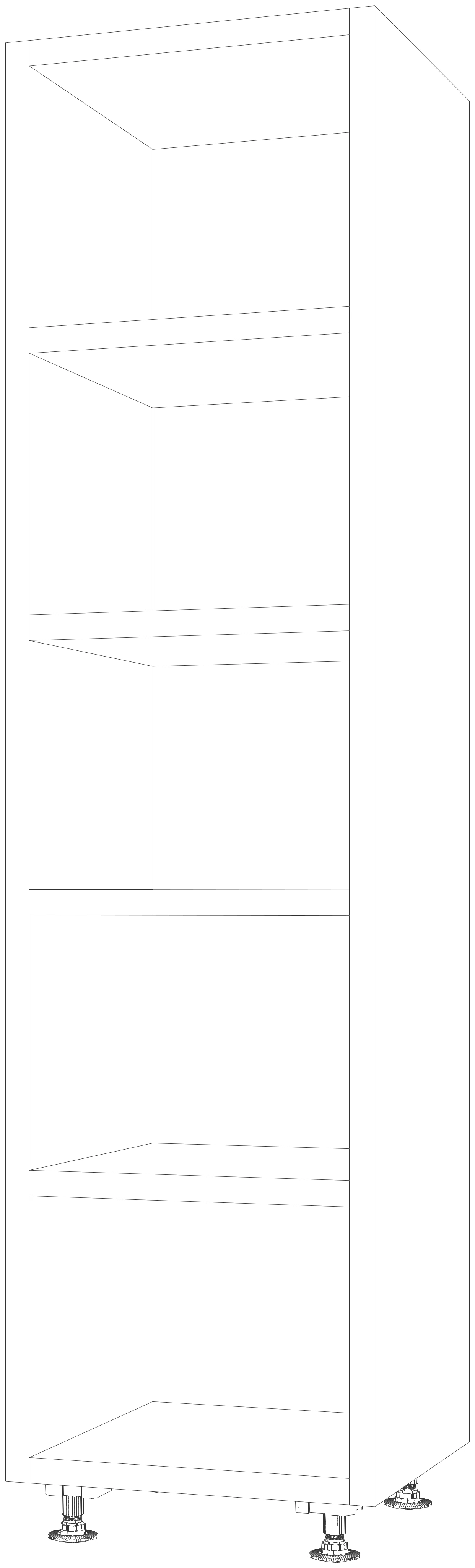 Dibujo técnico — Mueble Columna Decorativo 4 cm Grosor 216