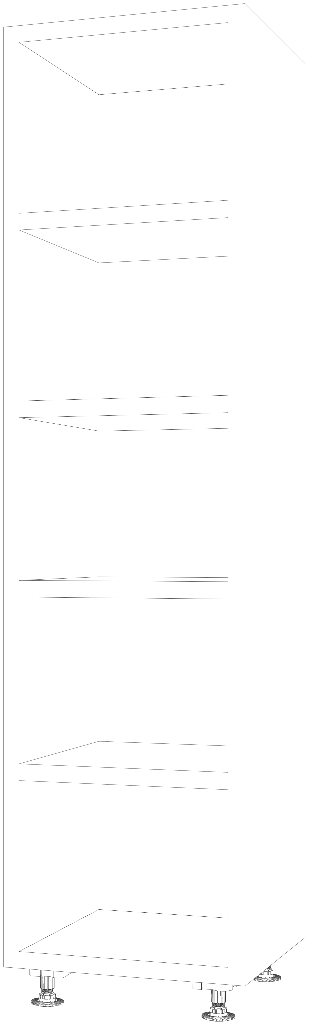 Dibujo técnico — Mueble Columna Decorativo 4 cm Grosor 220